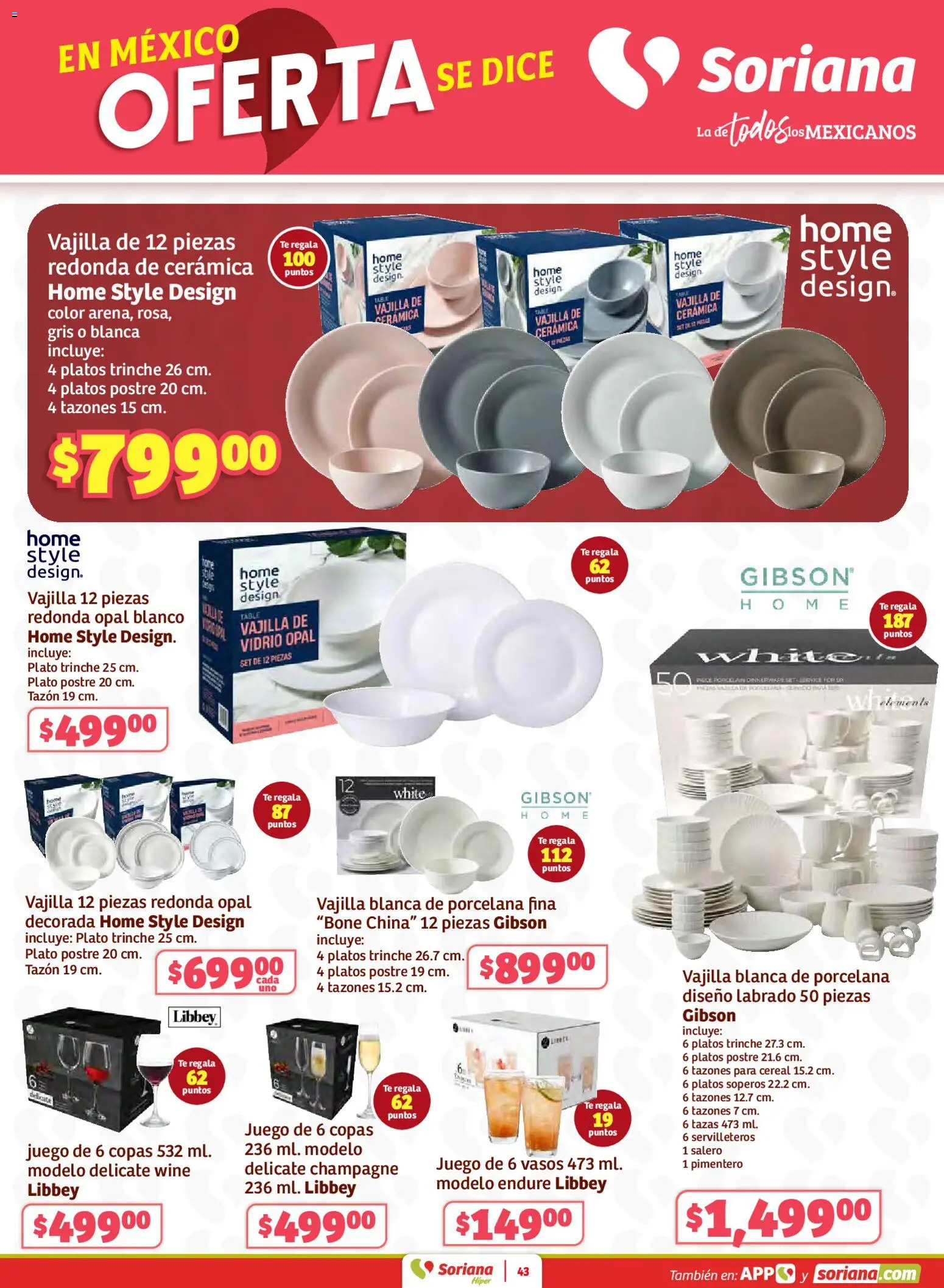 Nuevas ofertas de Soriana válidas en toda la República Mexicana desde el 02.01.2026. ¡Encuentra las mejores ofertas en Soriana - Preciazazaso Híper: Edo Mex, Gro, Hgo, Mor, Pue, Qto, Tlax, Ver! | Página: 43 | Productos: Champagne, Juego, Té, Vasos
