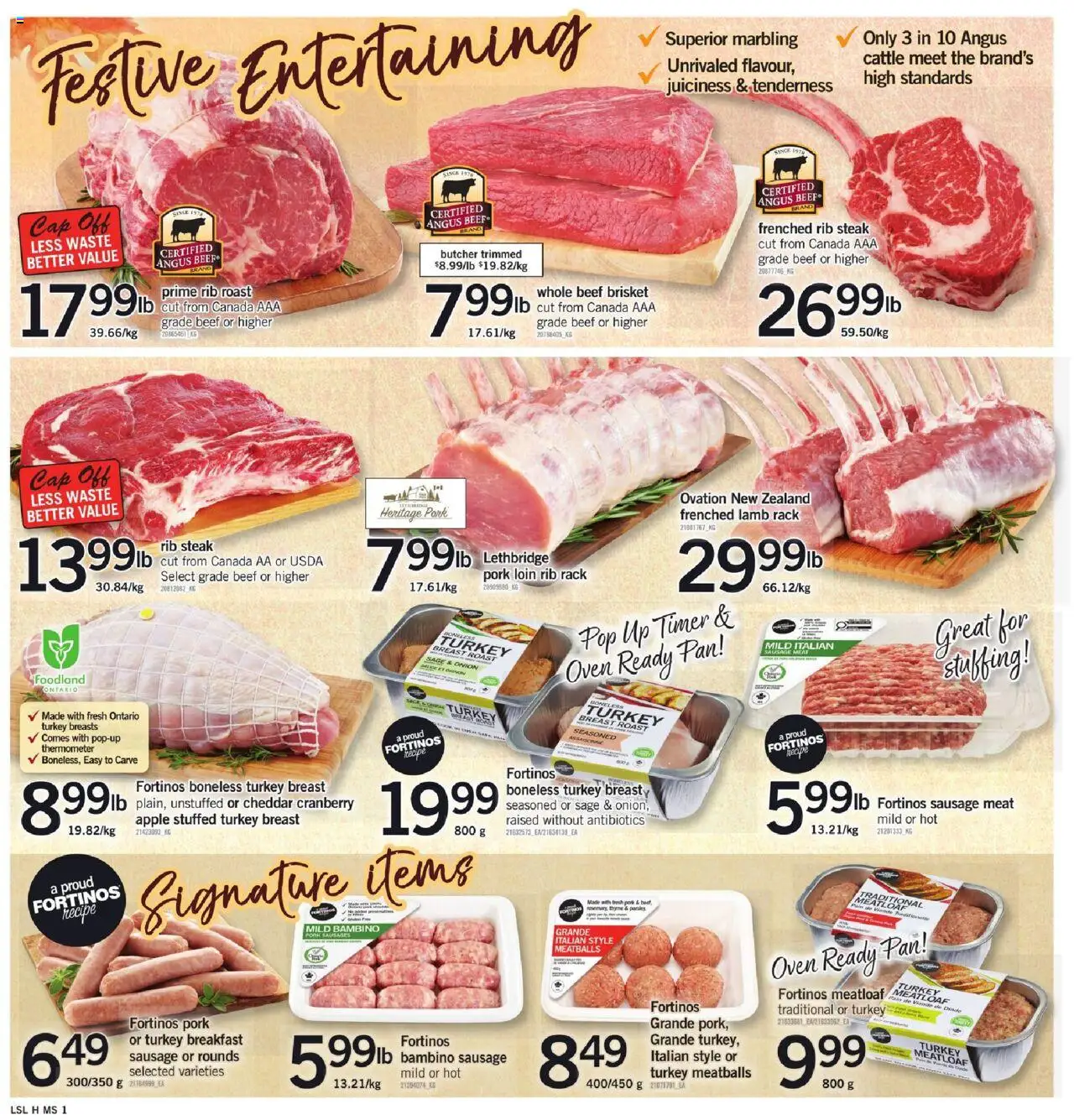 Loblaws flyer valid from 02.10.2025 | Page: 4 | Products: Beef, Cap, Turkey, Pork