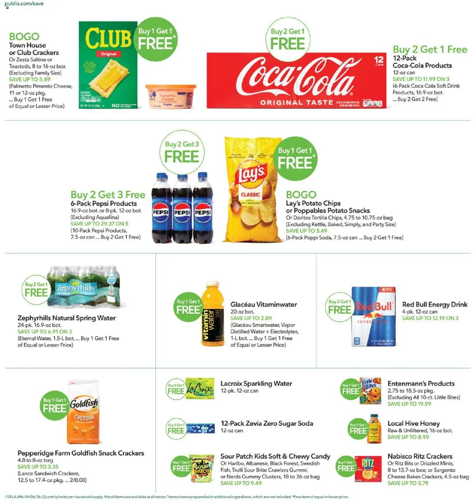 Publix - Leaflet - valid from 06.04.2026 | Page: 10 | Products: Cheese, Chips, Water, Bag