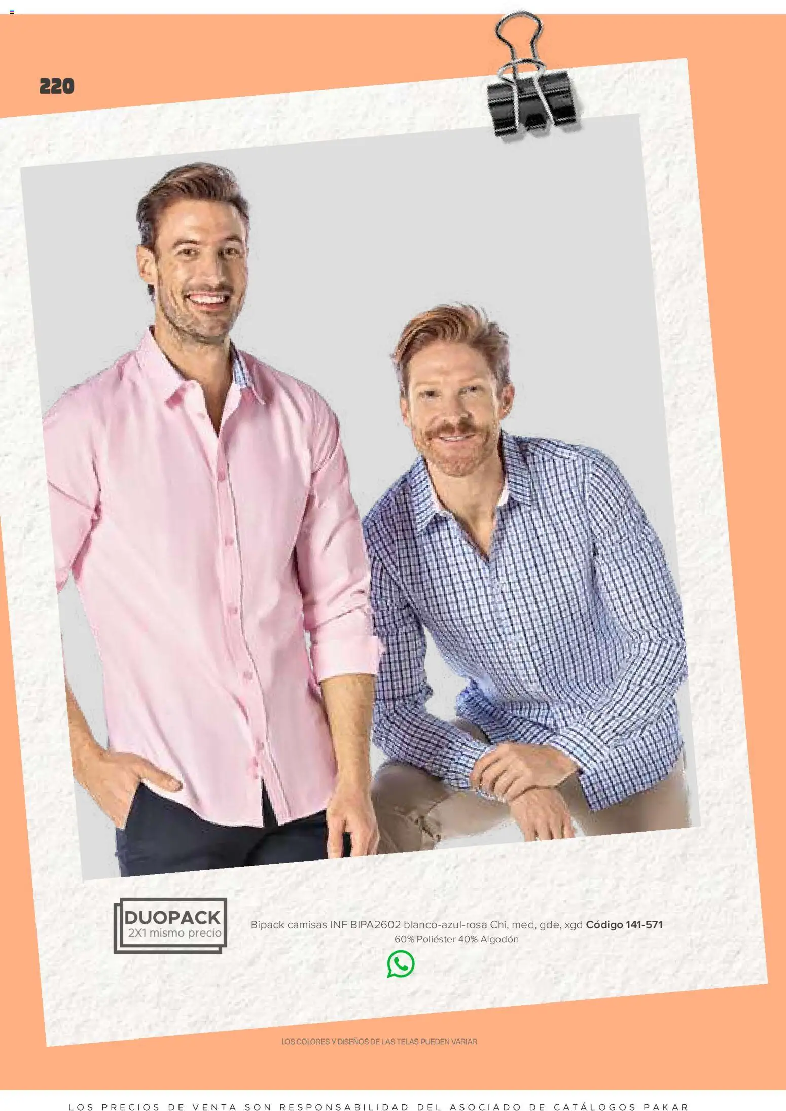 Nuevas ofertas de SC Pakar válidas en toda la República Mexicana desde el 30.01.2026. ¡Encuentra las mejores ofertas en SC Pakar catálogo Ropa! | Página: 220 | Productos: Algodón