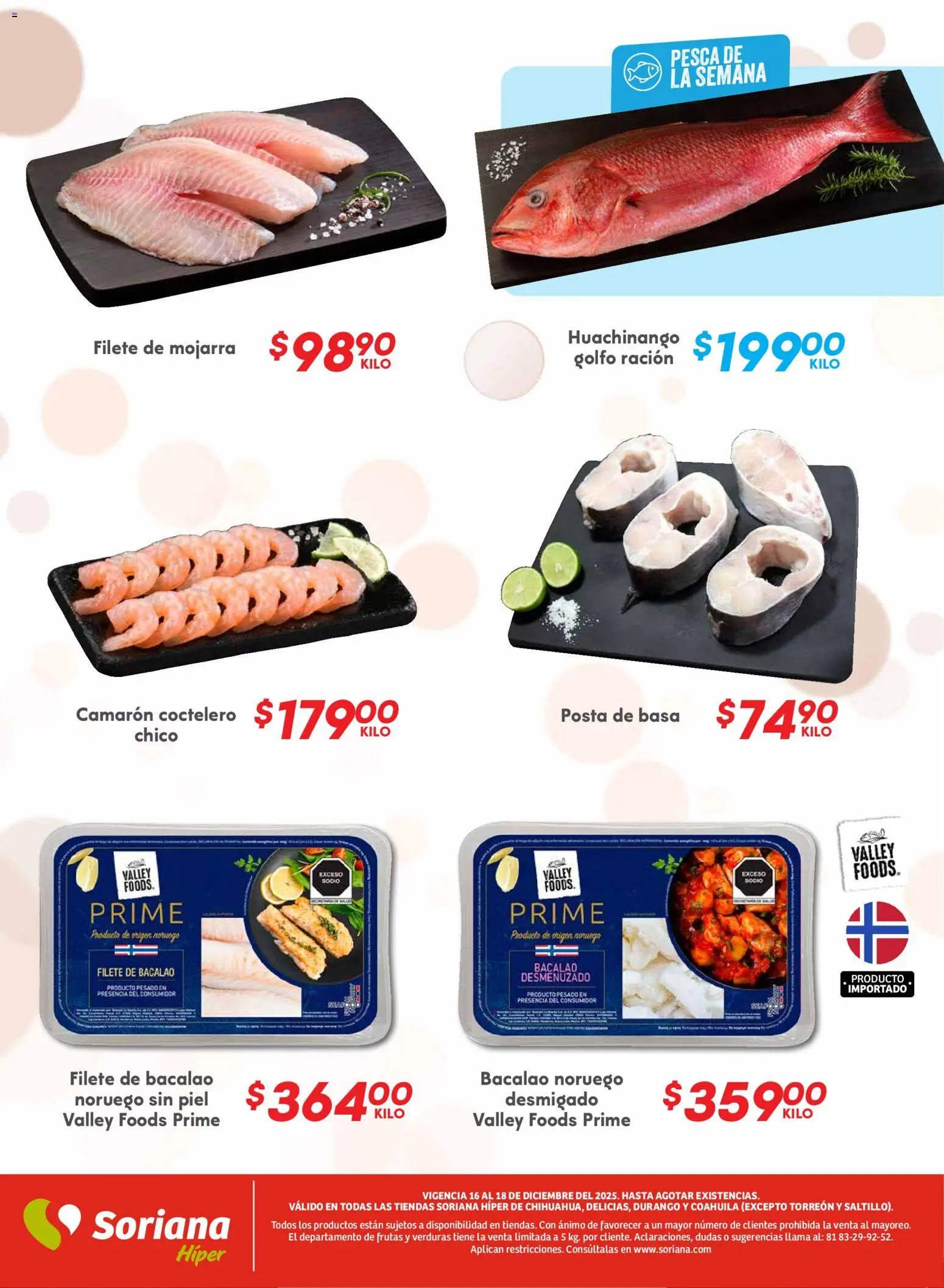 Nuevas ofertas de Soriana válidas en toda la República Mexicana desde el 16.12.2025. ¡Encuentra las mejores ofertas en Soriana - Martes y Miércoles del Campo Híper: Chih, Delicias, Dur y Coah (excepto Saltillo)! | Página: 5