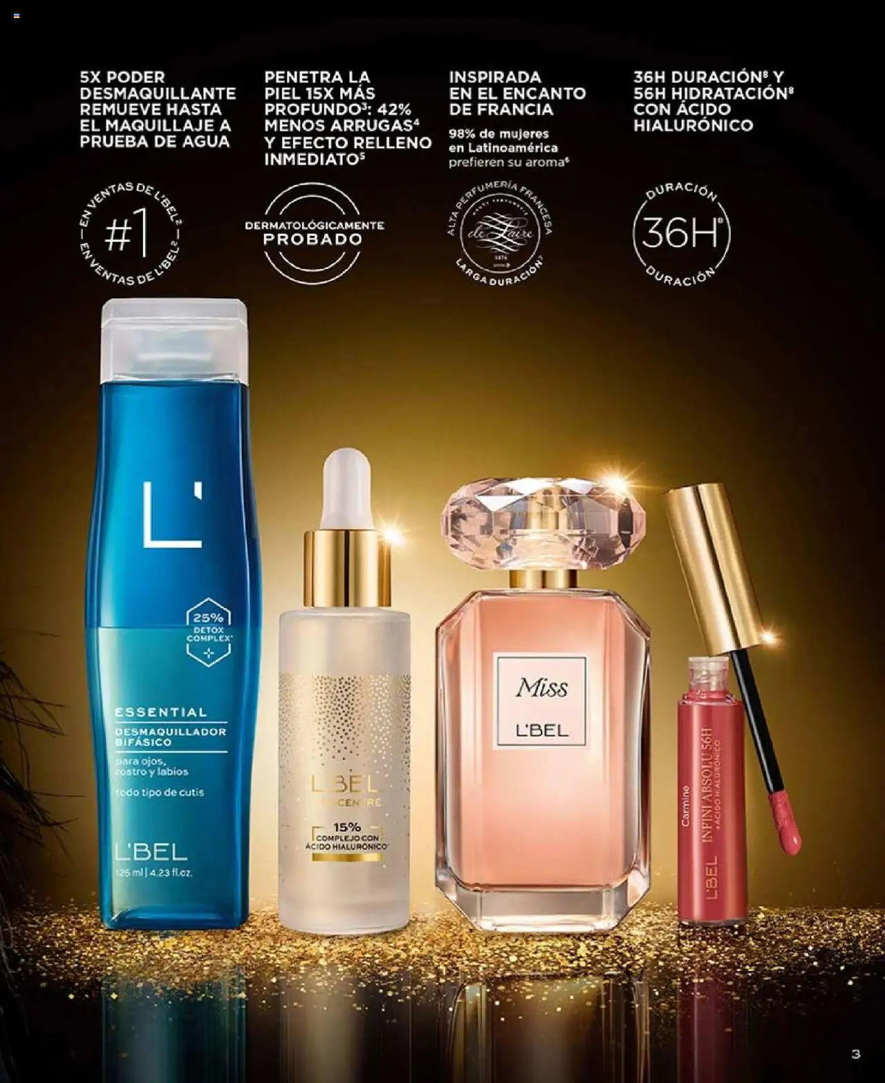 Catálogo L'Bel Campaña 16 │ válido desde el 24.09.2025 | Página: 3 | Productos: Desmaquillante, Agua, Maquillaje