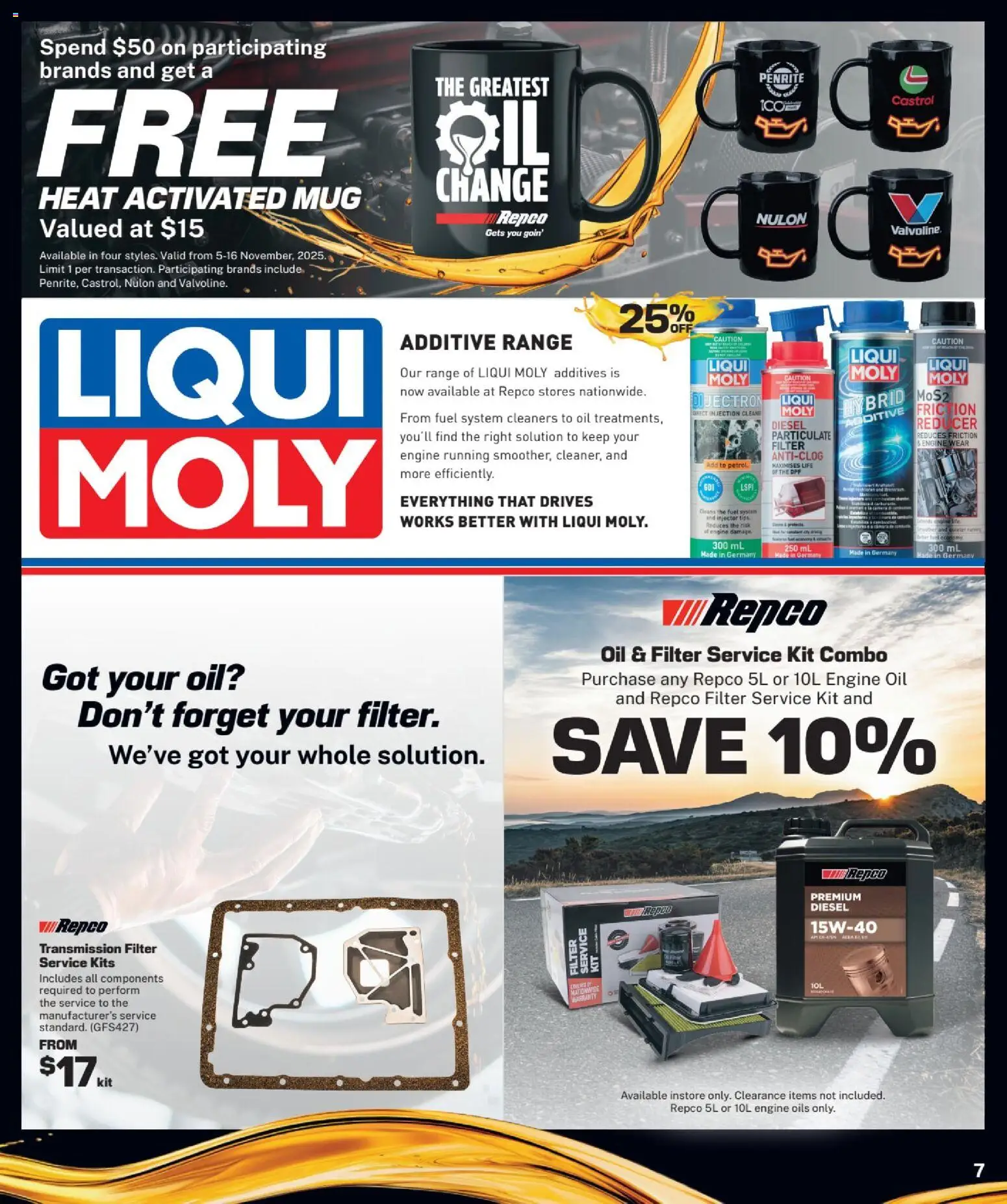 Repco catalogue - valid from 05.11.2025 | Page: 7 | Products: Kits, Oil