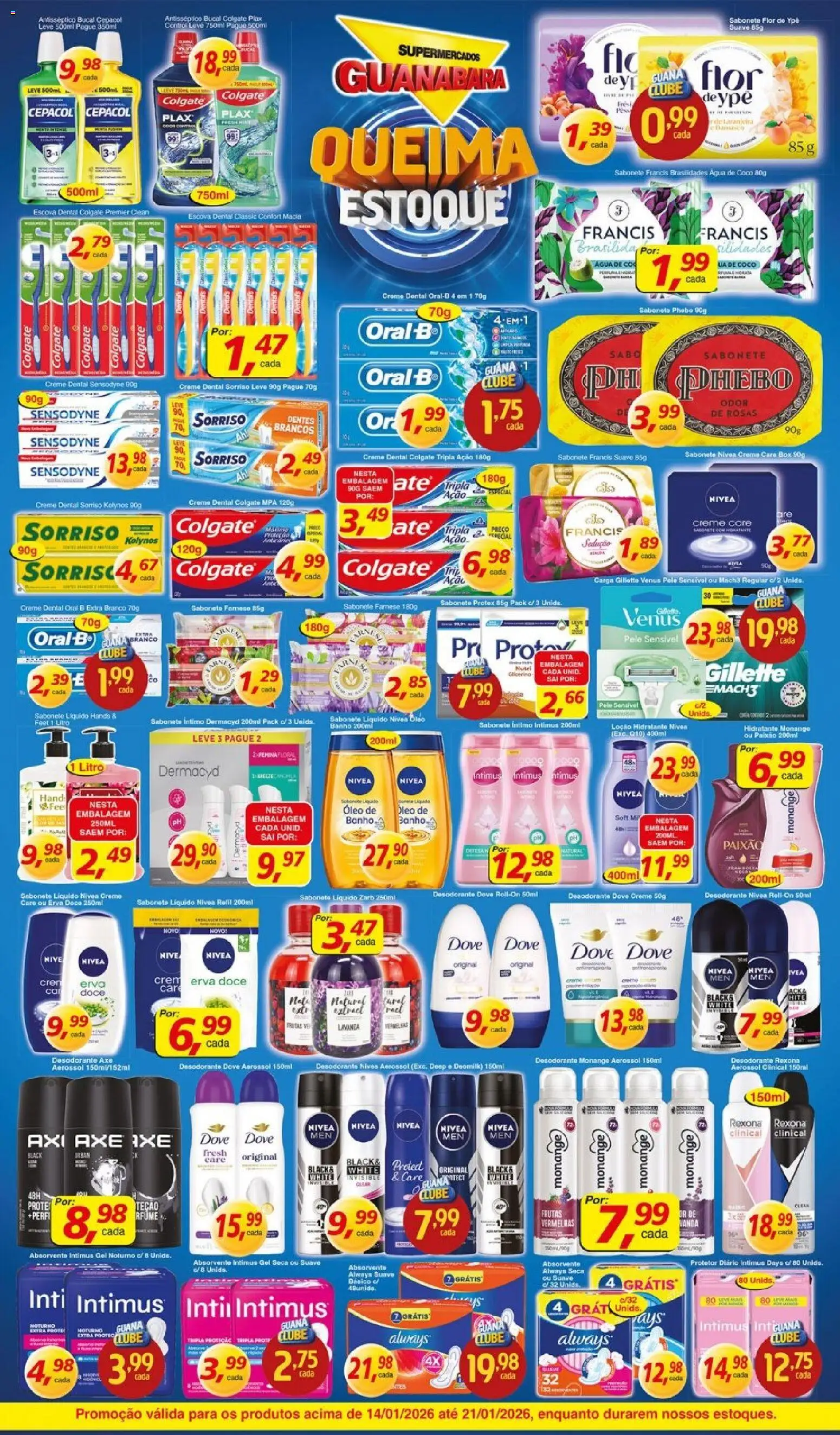 Supermercados Guanabara Folheto - válido de 14.01.2026 | Página: 9 | Produtos: Coco, Escova, Óleo, Absorvente