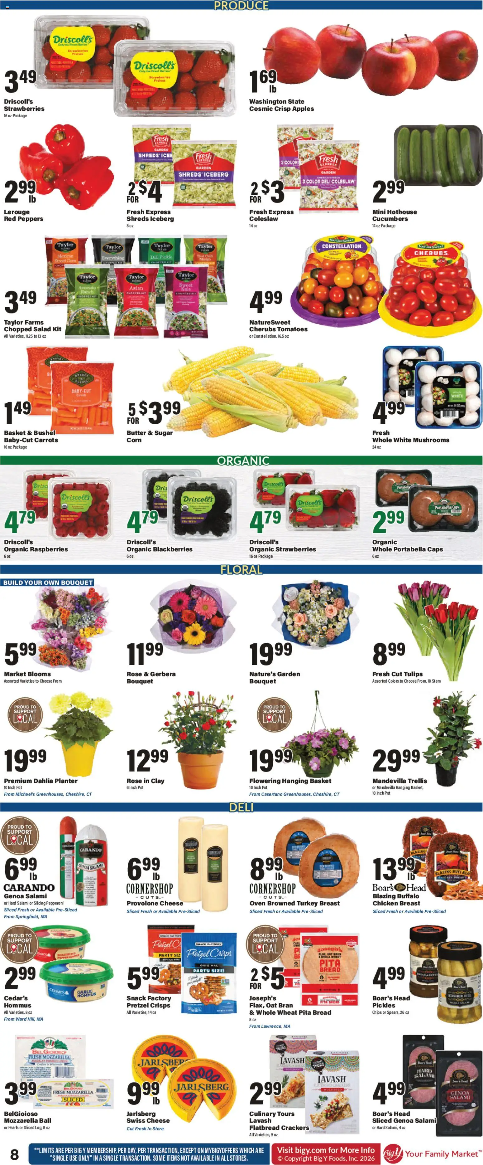 Big Y Weekly Ad - valid from 30.04.2026 | Page: 11 | Products: Corn, Mushrooms, Cheese, Cucumbers