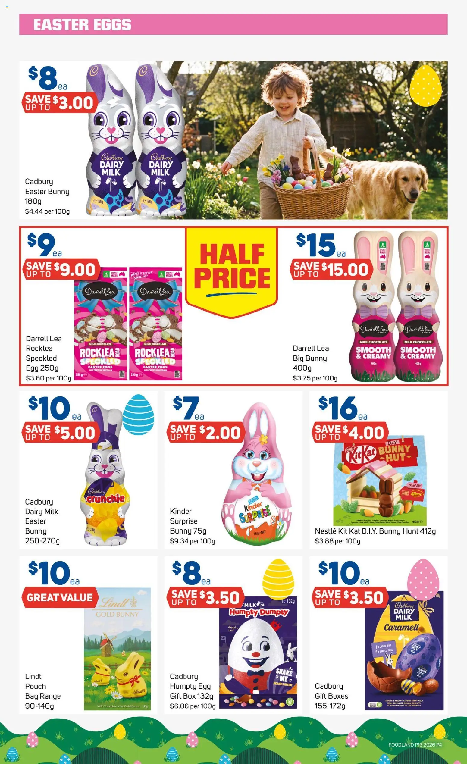 Foodland catalogue - valid from 25.03.2026 | Page: 4 | Products: Milk, Dairy, Eggs, Chocolate
