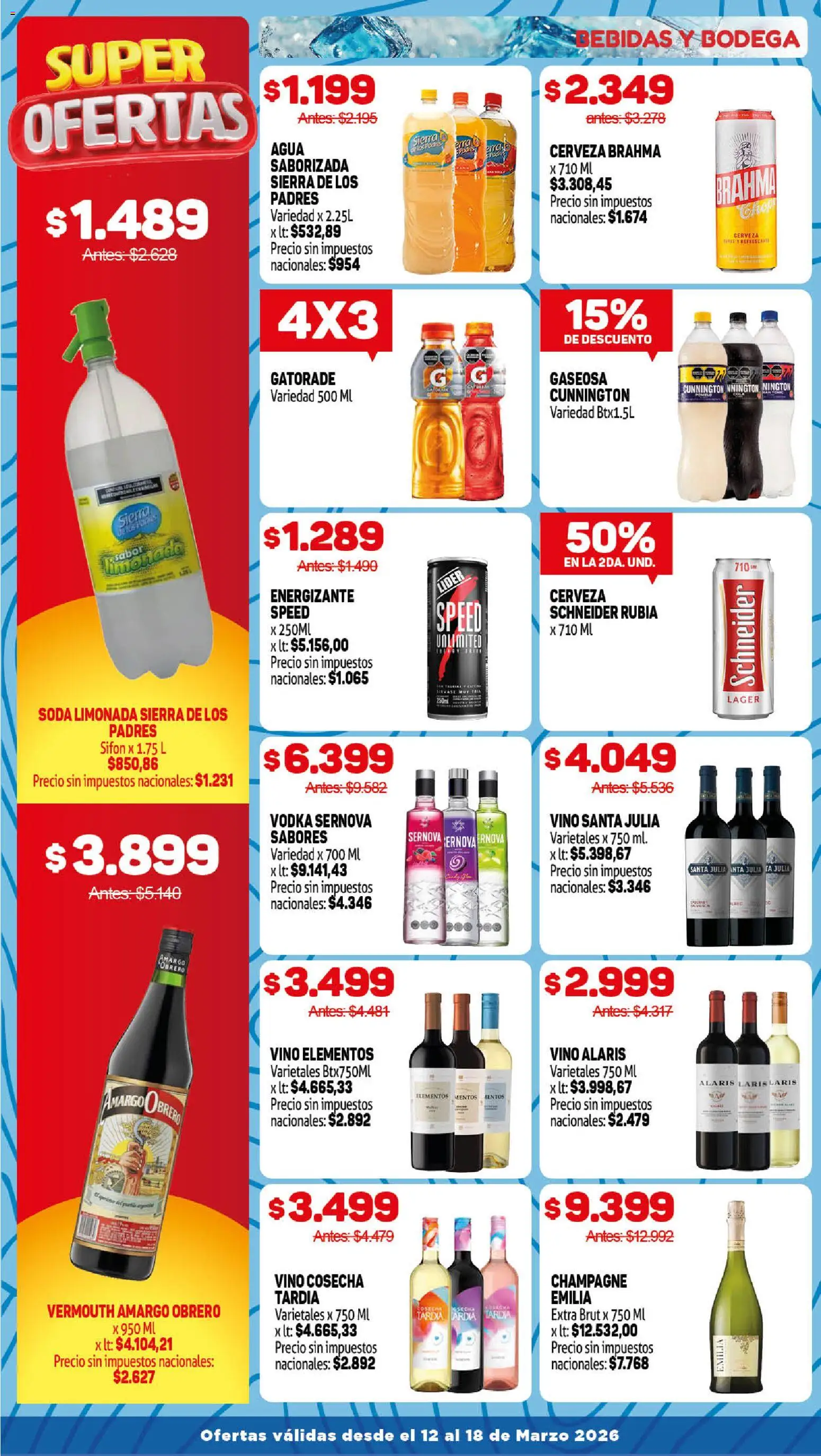 Makro ofertas │ válido desde el 12.03.2026 | Página: 10 | Productos: Vodka, Gaseosa, Champagne, Cerveza