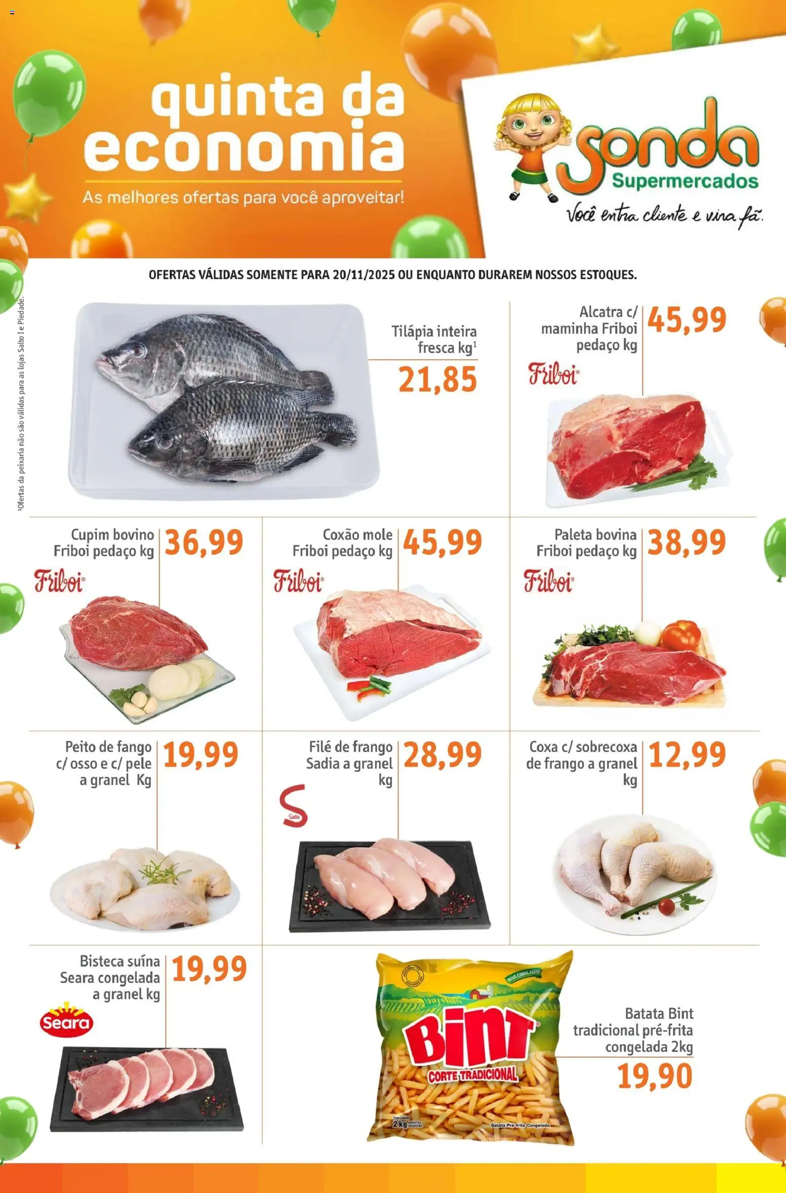 Sonda Folheto - válido de 20.11.2025 | Página: 1 | Produtos: Alcatra, Maminha, Filé de frango, Tilápia