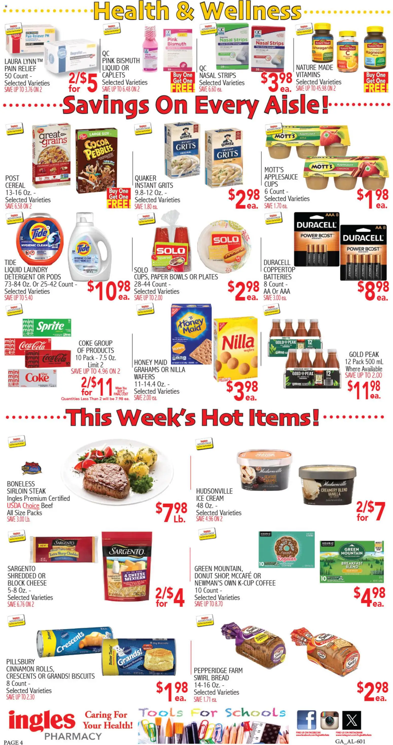 Ingles Weekly Ad - valid from 12.11.2025 | Page: 4 | Products: Magnesium, Cheese, Detergent, Cream