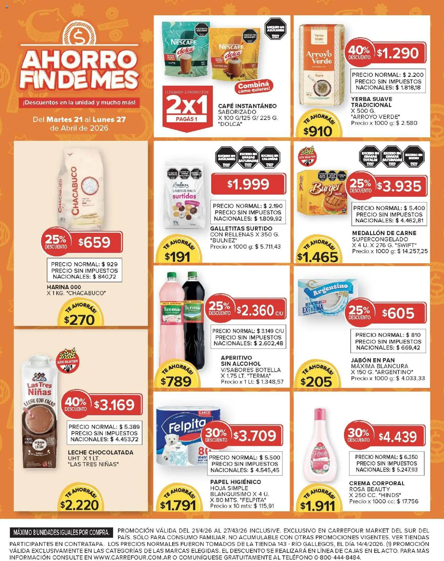 Carrefour Market - Carrefour Market  │ válido desde el 21.04.2026 | Página: 12 | Productos: Yerba, Leche, Chocolatada, Té