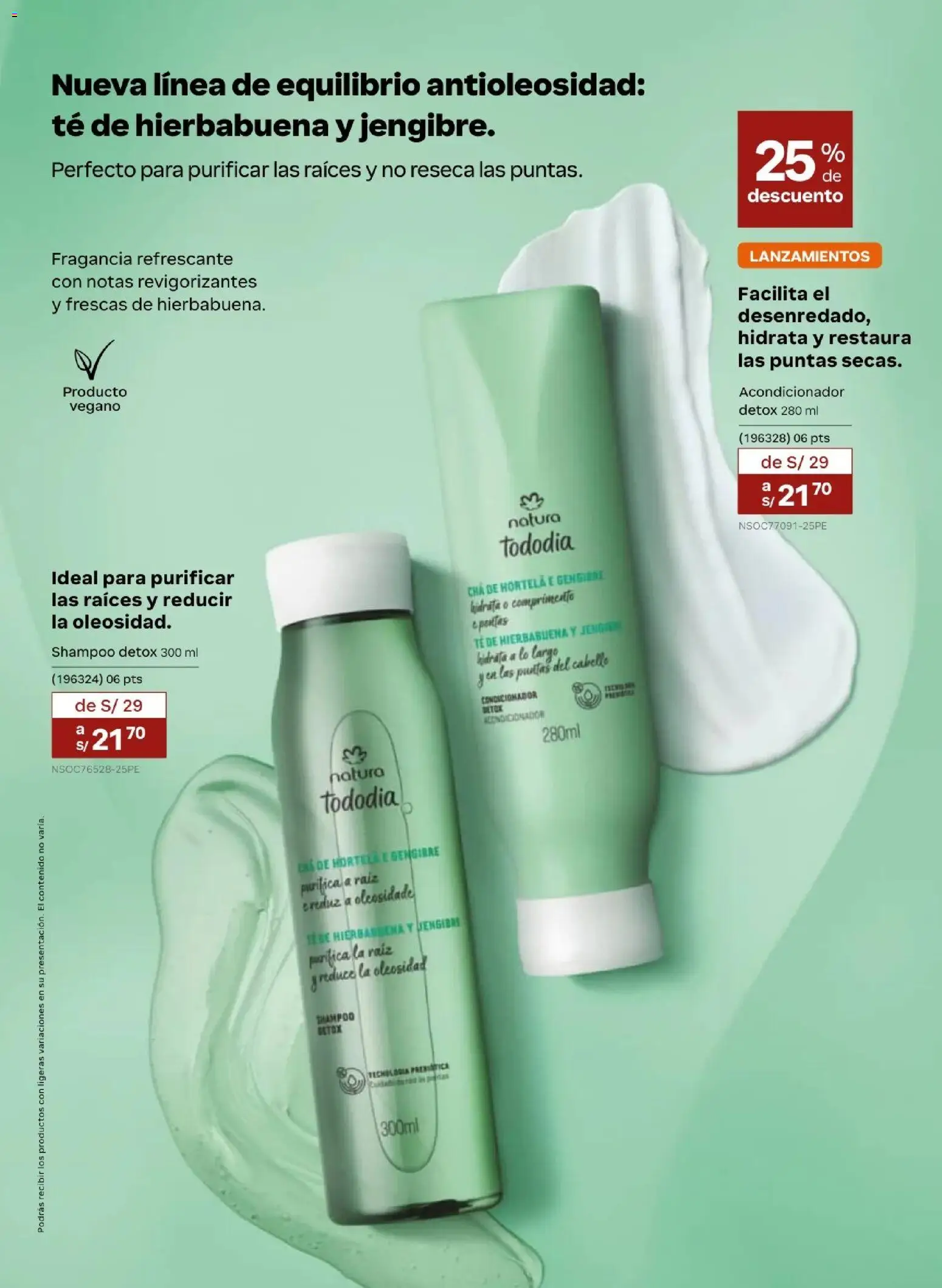 Catálogo Natura válido desde 31.03.2026 | Página: 121 | Productos: Shampoo, Acondicionador, Té, Fragancia