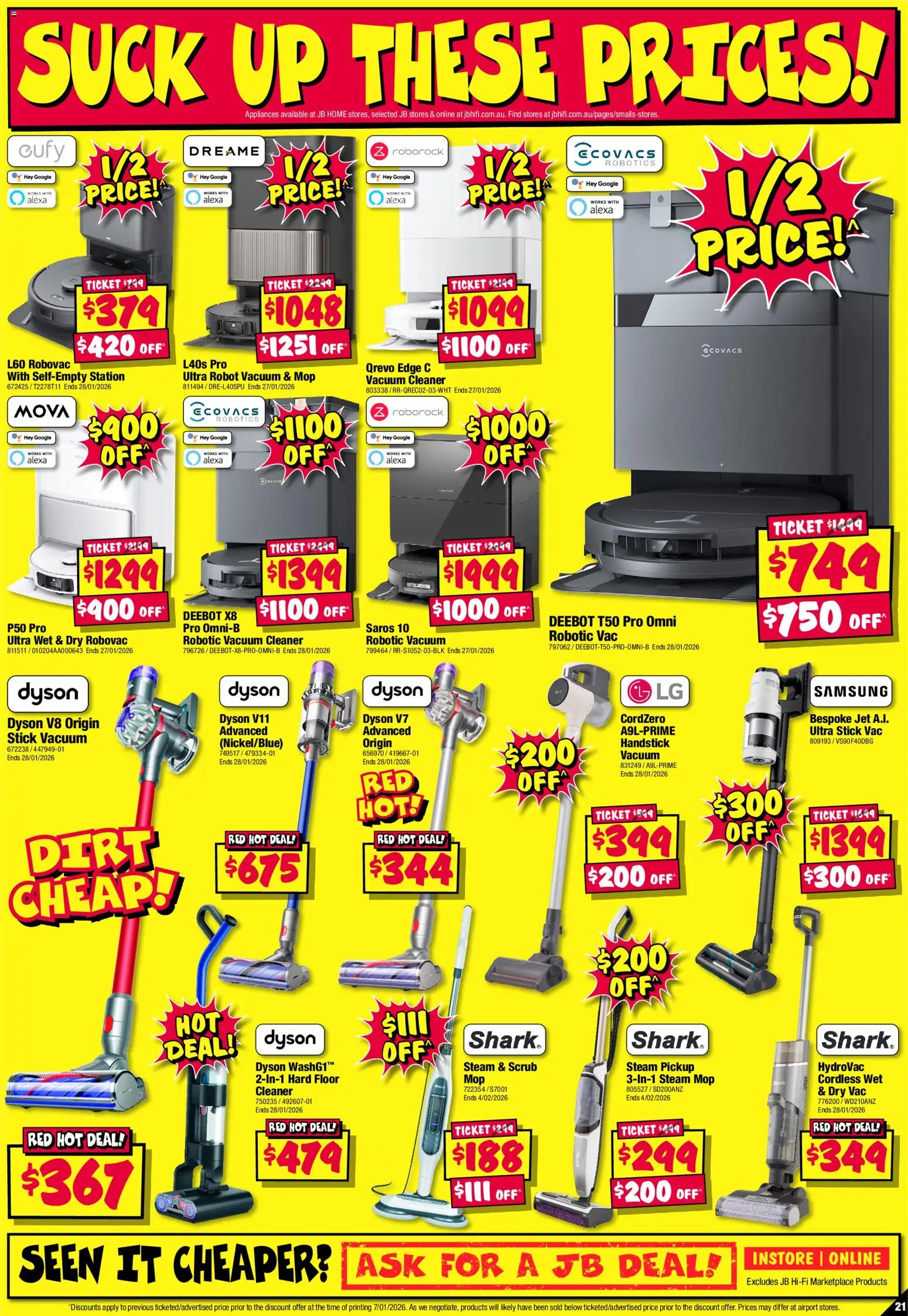 JB Hi-Fi catalogue - valid from 15.01.2026 | Page: 21 | Products: Mop, Cleaner, Vacuum cleaner, Robot