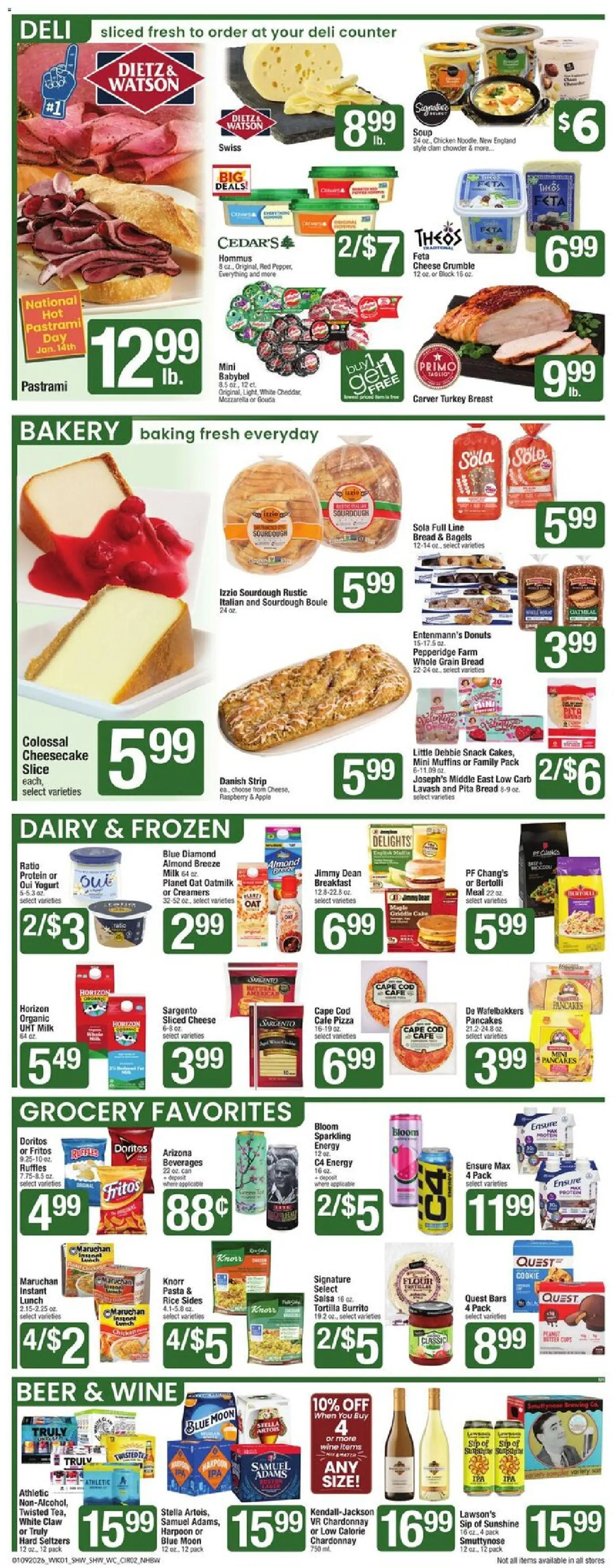 Shaw's Weekly Ad - NH - valid from 09.01.2026 | Page: 2 | Products: Pizza, Pasta, Raspberry, Cheesecake