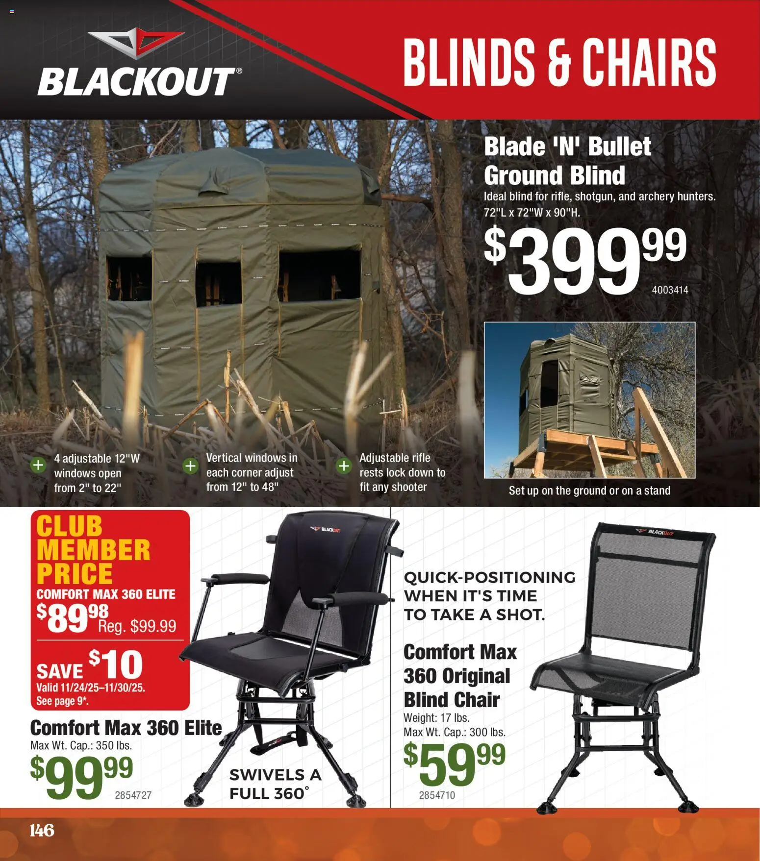Cabela's Christmas Gift Guide 25 - valid from 01.11.2025 | Page: 146 | Products: Chair, Archery, Weight, Rifle