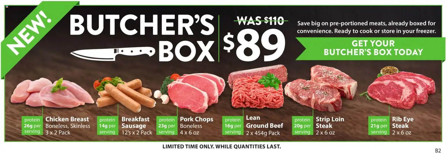 Save on foods flyer valid from 30.10.2025 | Page: 6 | Products: Beef, Box, Chicken, Pork