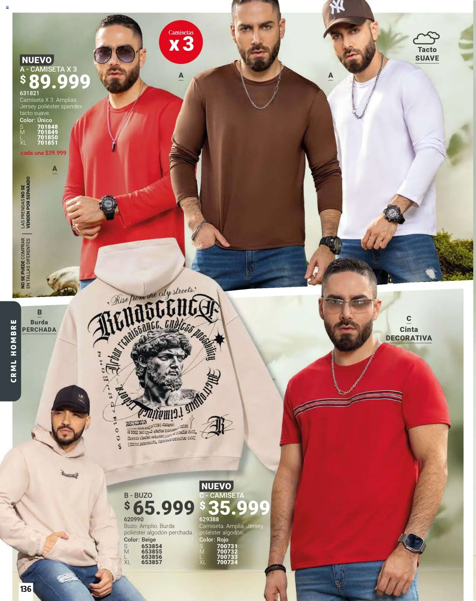 Carmel revista - valida desde el 01.03.2026 | Página: 136 | Productos: Algodón, Buzo, Camiseta, Cinta