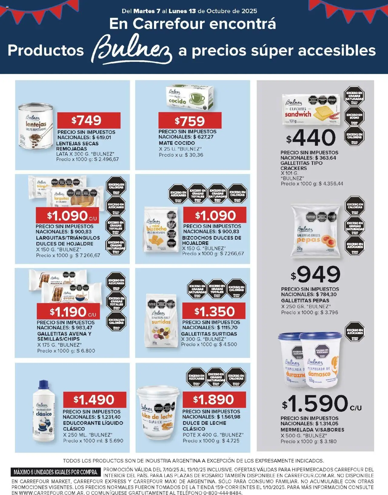Carrefour ofertas Catamarca │ válido desde el 07.10.2025 | Página: 13 | Productos: Edulcorante, Dulce de leche, Avena, Leche