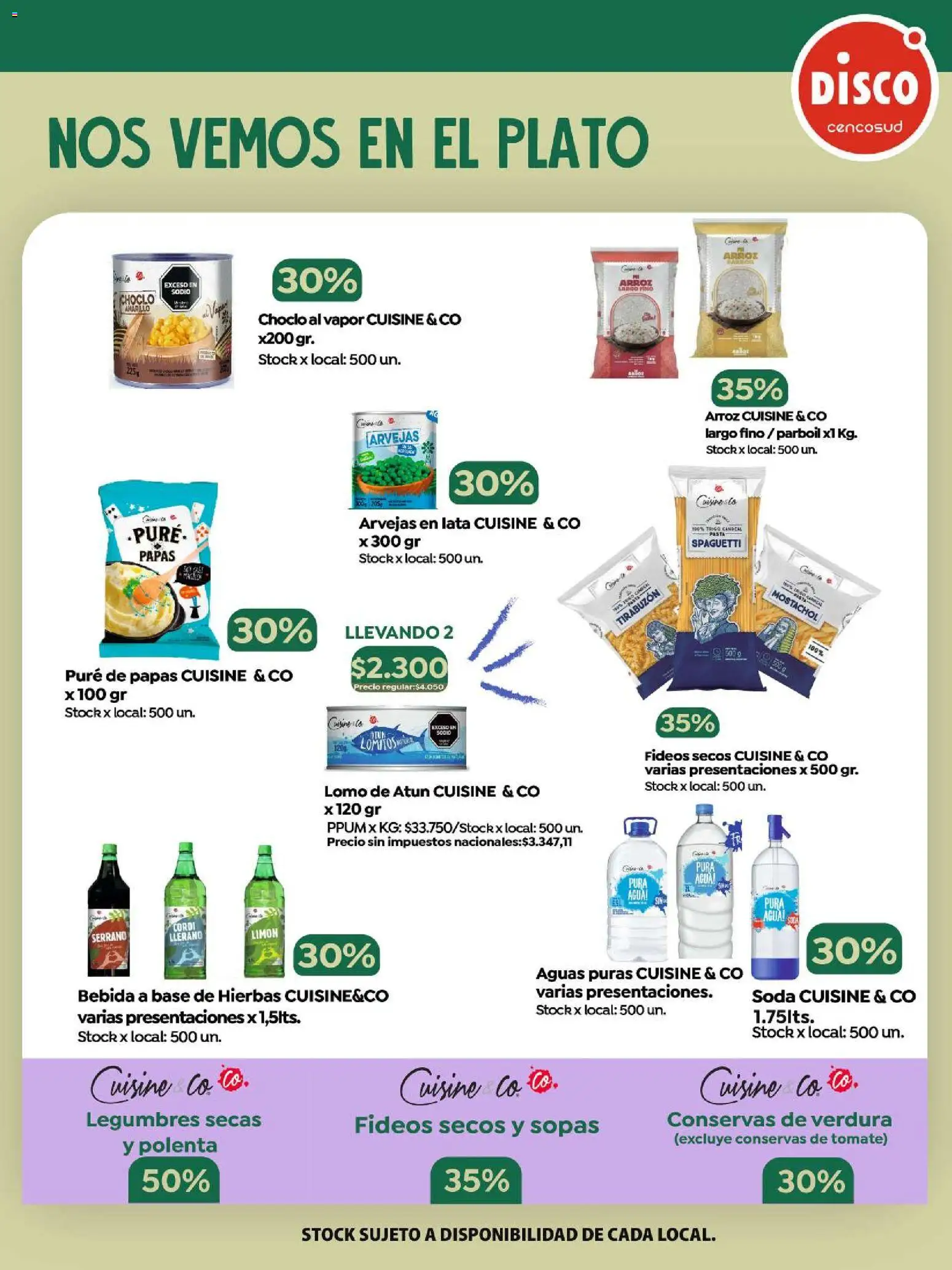Disco -Folleto Marca Propia  │ válido desde el 23.10.2025 | Página: 4 | Productos: Arvejas, Tomate, Agua, Arroz