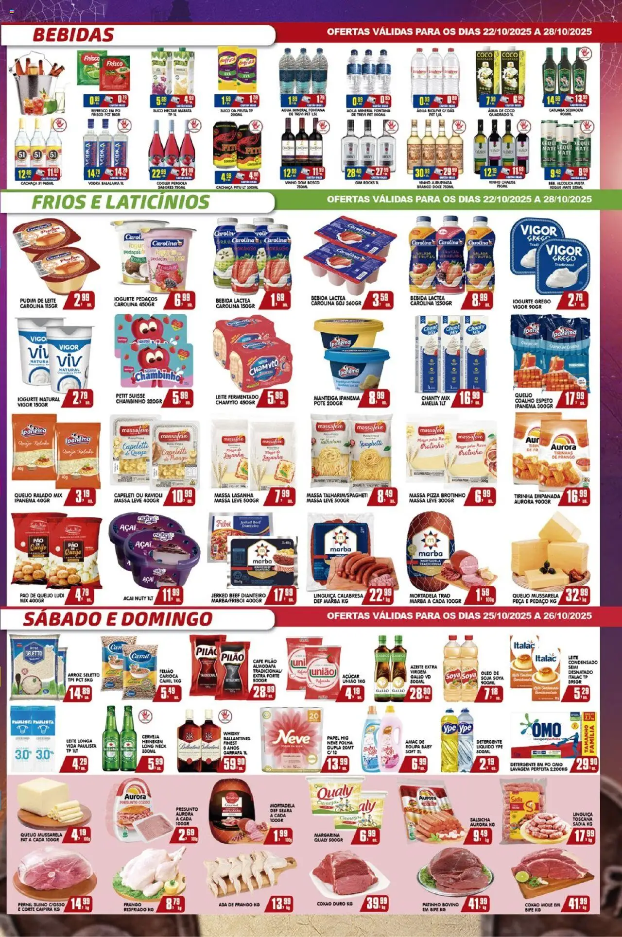 Higa's Supermercado Folheto - válido de 22.10.2025 | Página: 3 | Produtos: Feijão, Pizza, Arroz, Açaí