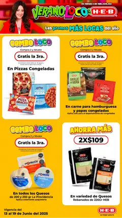 Nuevas ofertas de H-E-B válidas en toda la República Mexicana desde el 13.06.2025. ¡Encuentra las mejores ofertas en H-E-B folleto! | Página: 17 | Productos: Leche, Queso, Pizza