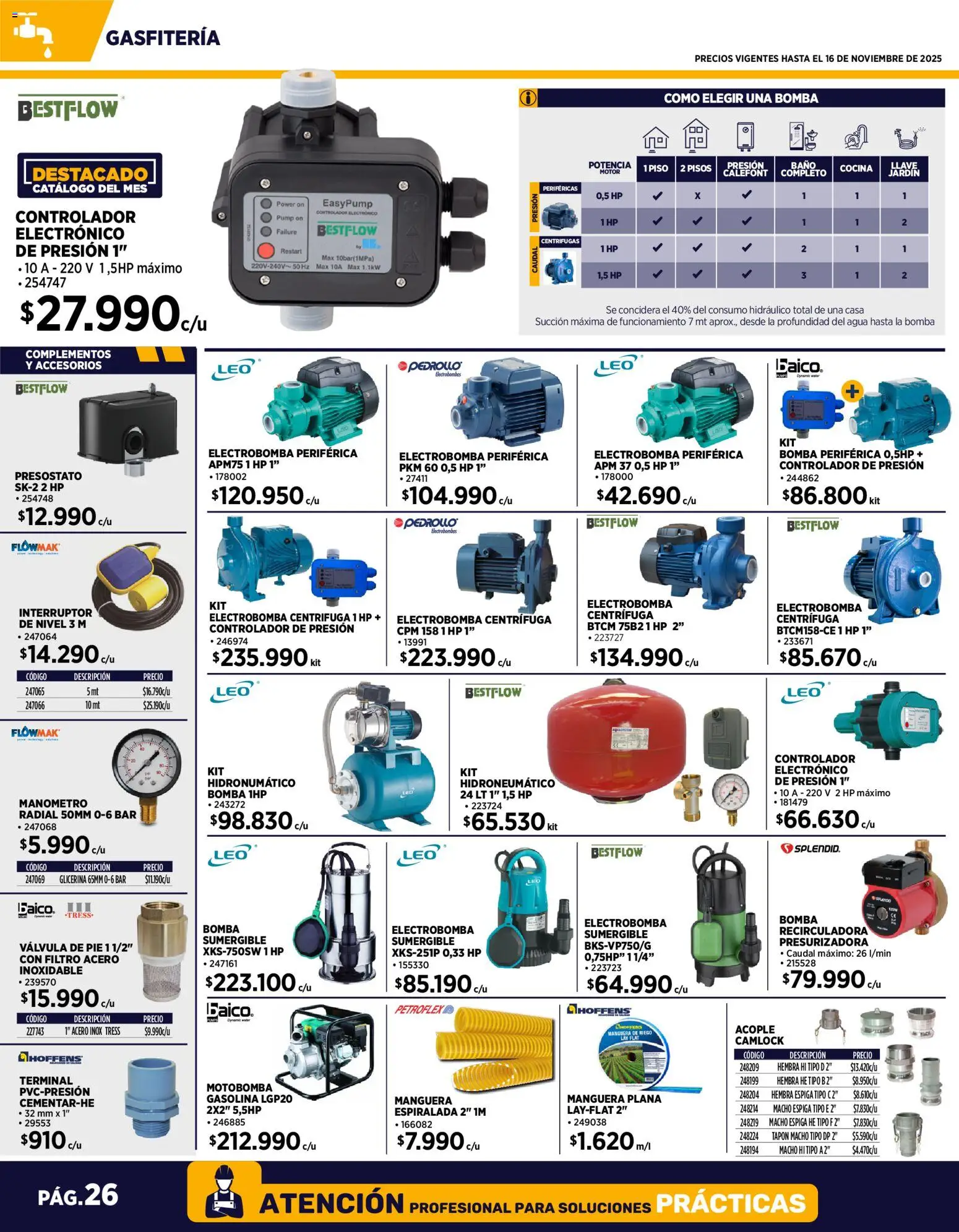 Construmart ofertas  │ válido desde el 01.11.2025 | Página: 26 | Productos: Interruptor, Cocina, Manómetro, Manguera