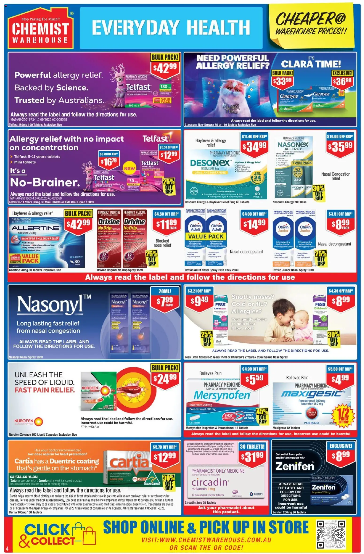 Chemist Warehouse catalogue - valid from 23.04.2026 | Page: 4 | Products: Nasal spray, Runny nose, Treatment, Tablets