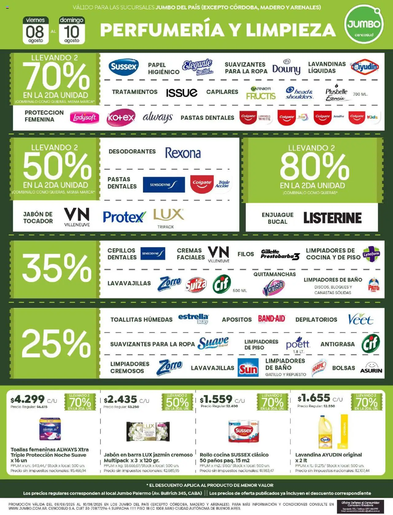 Jumbo - Ofertas | Salta y Tucumán │ válido desde el 08.08.2025 | Página: 6 | Productos: Lavandina, Lavavajillas, Toallas, Jabón