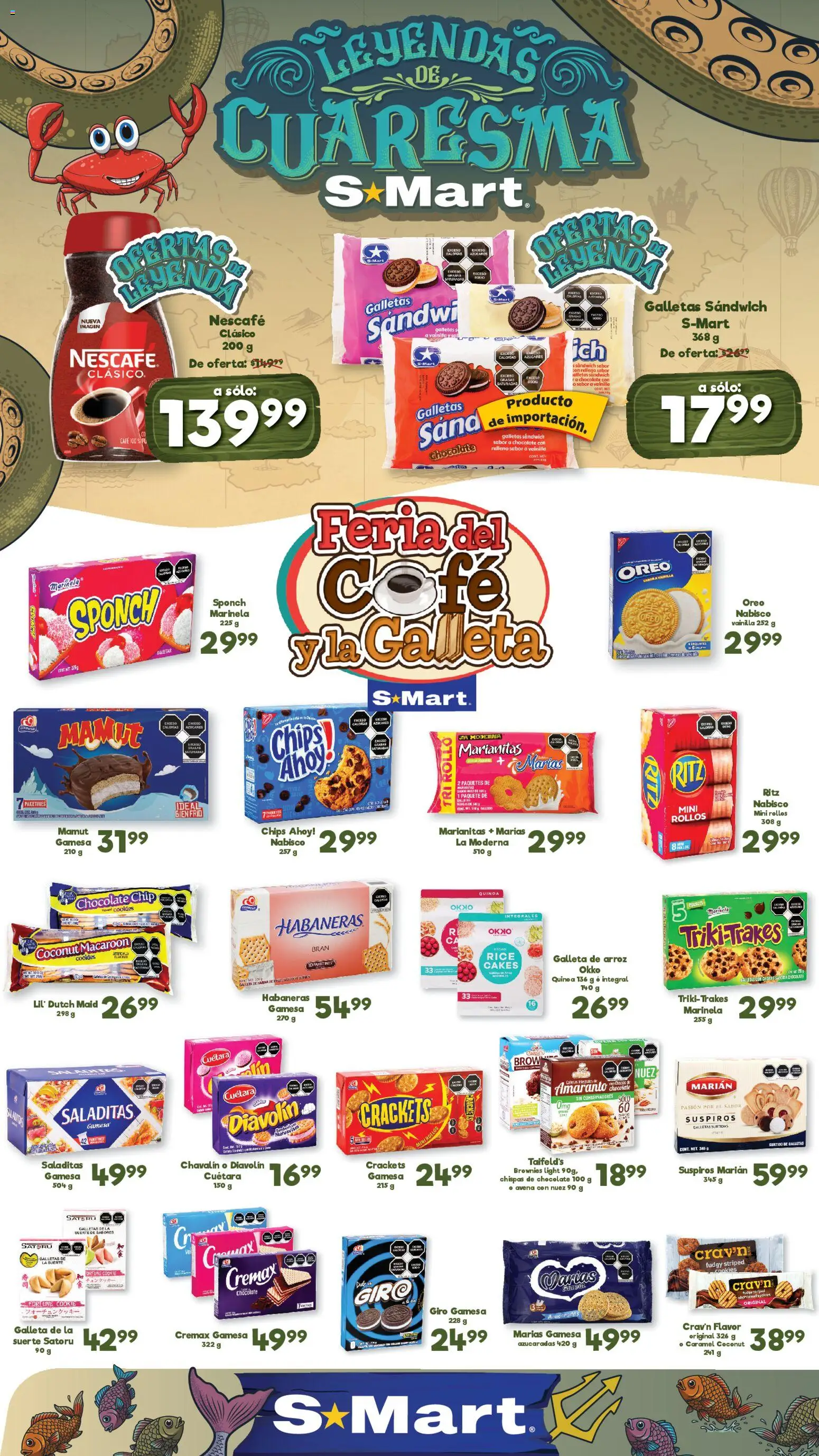 Nuevas ofertas de S-Mart válidas en toda la República Mexicana desde el 17.03.2026. ¡Encuentra las mejores ofertas en S-Mart folleto Ofertas de feria Chihuahua! | Página: 1 | Productos: Avena, Chocolate, Nuez, Arroz