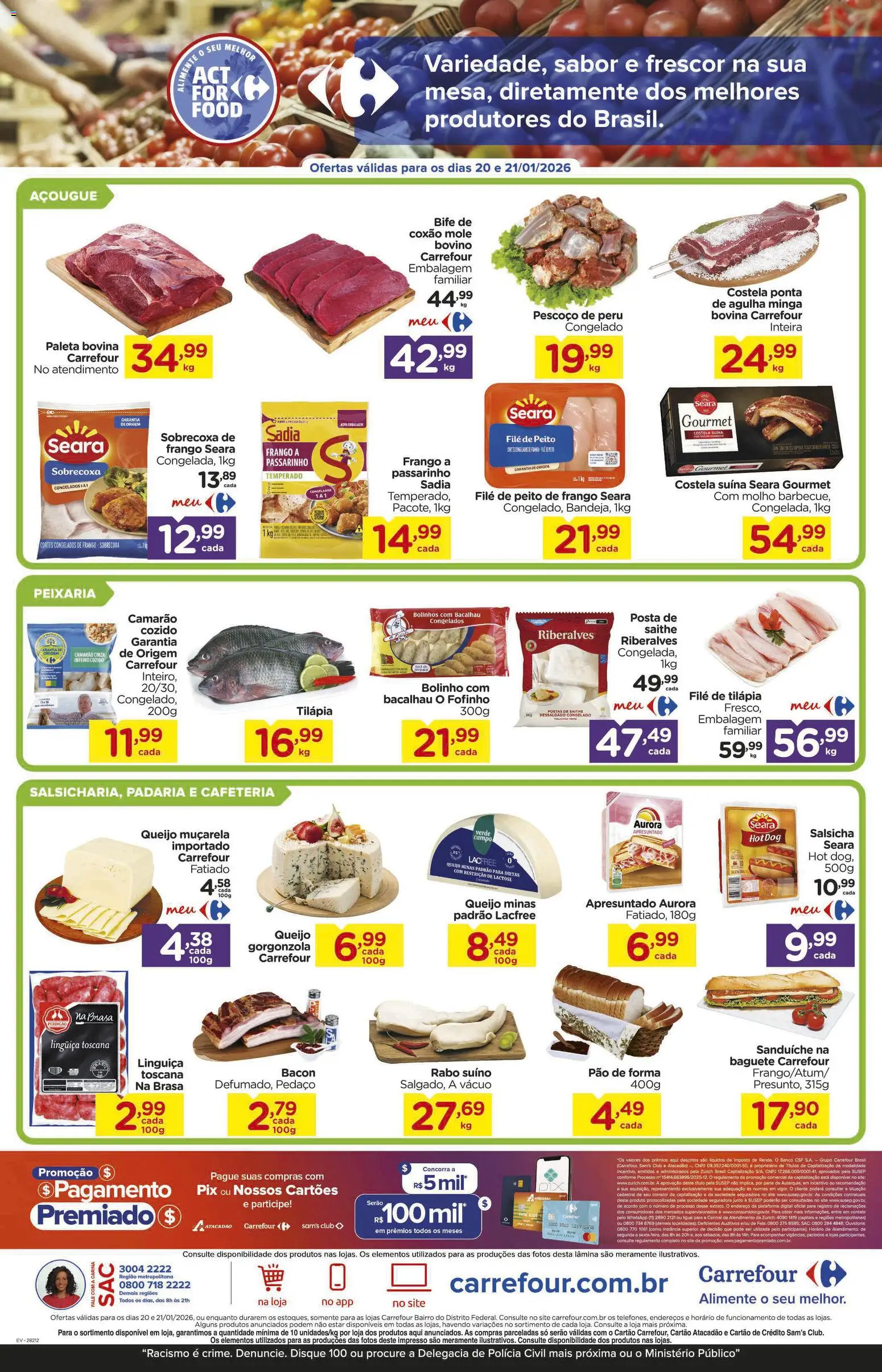 Carrefour Bairro Folheto - válido de 20.01.2026 | Página: 2 | Produtos: Bacalhau, Banco, Pão, Frango