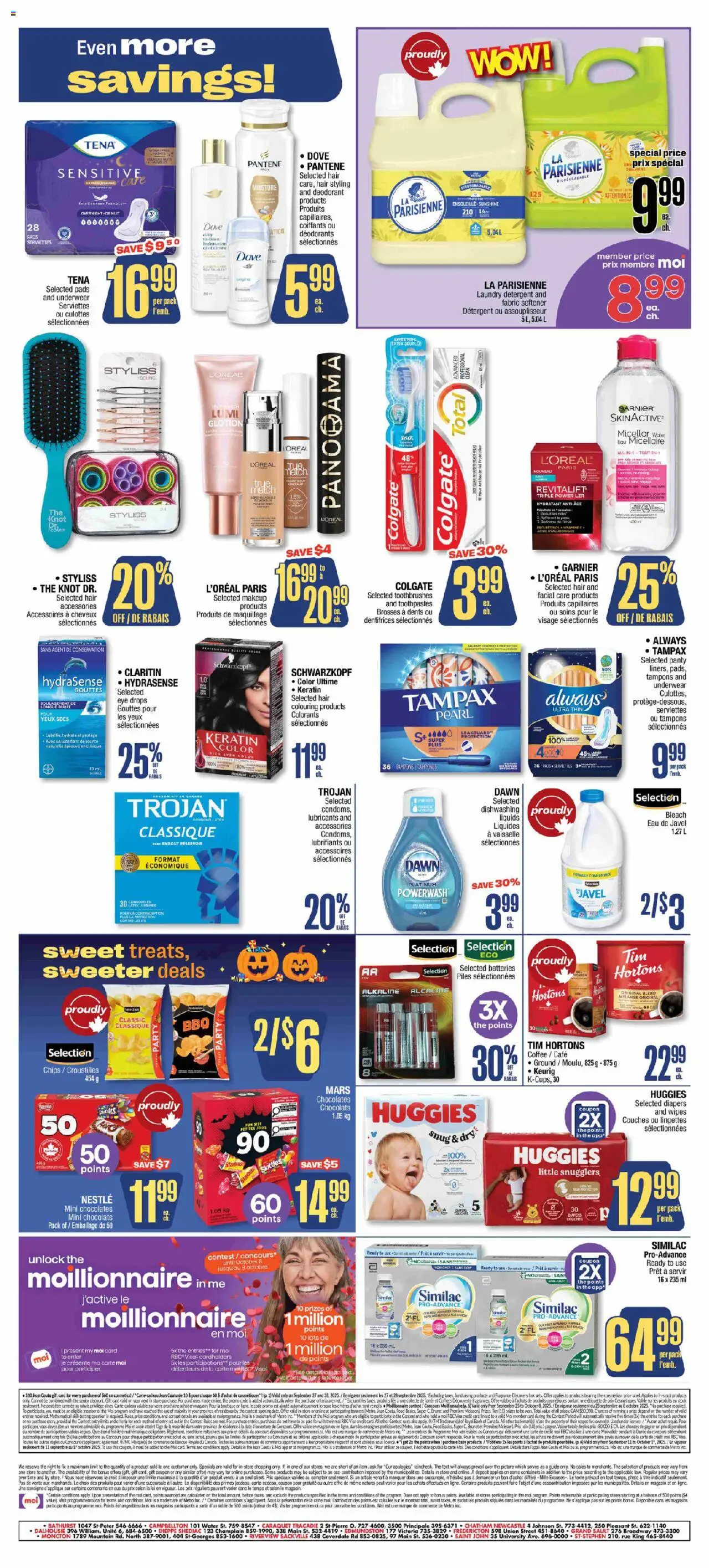 Jean Coutu flyer valid from 25.09.2025 | Page: 3 | Products: Deodorant, Fabric softener, Detergent, Underwear