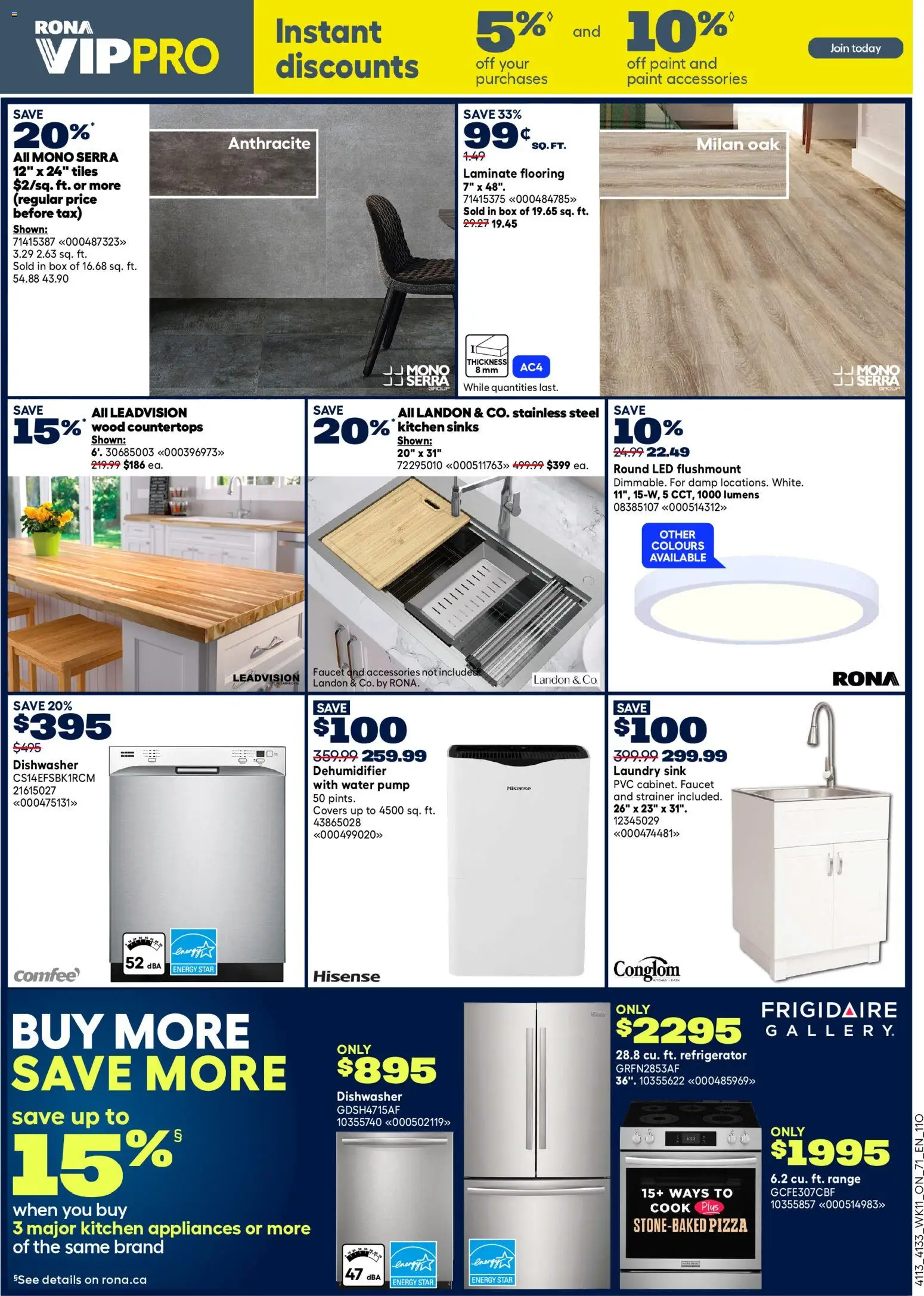 Rona flyer valid from 09.04.2026 | Page: 5 | Products: Refrigerator, Dishwasher, Box, Bath