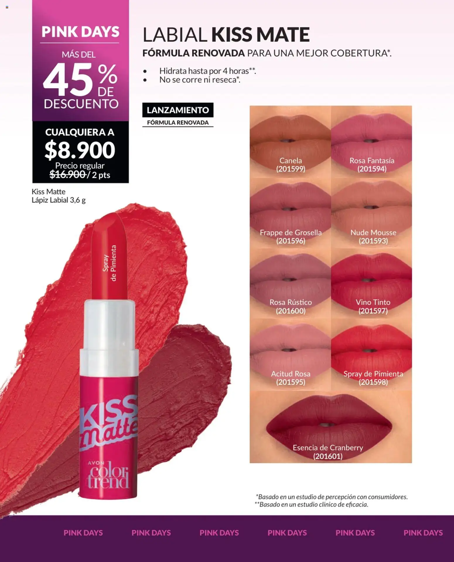 Avon revista - valida desde el 01.04.2026 | Página: 20 | Productos: Pimienta, Lápiz labial, Mousse, Vino