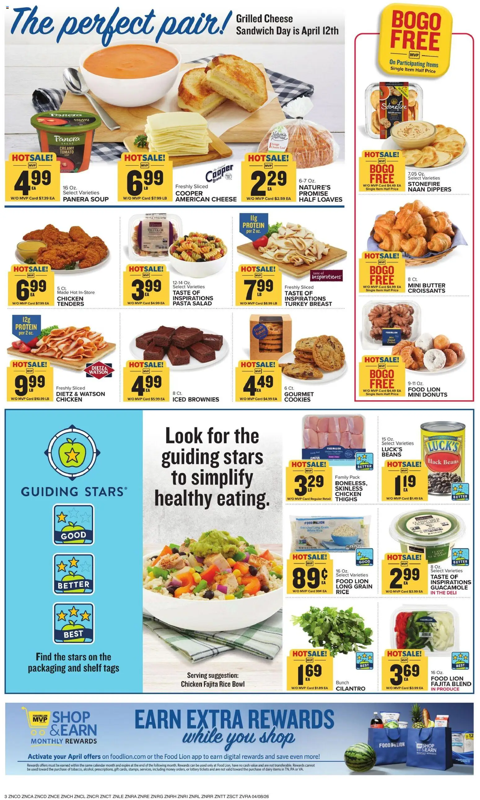 Food Lion Weekly Ad - valid from 08.04.2026 | Page: 4 | Products: Pasta, Cookies, Salad, Croissants