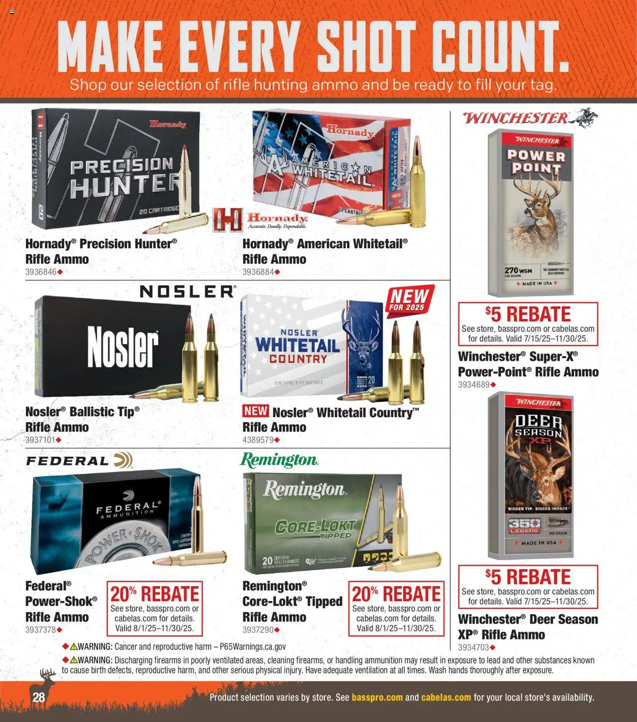 Cabela's Deer Hunting 25 - valid from 01.10.2025 | Page: 28 | Products: Ammo, Rifle