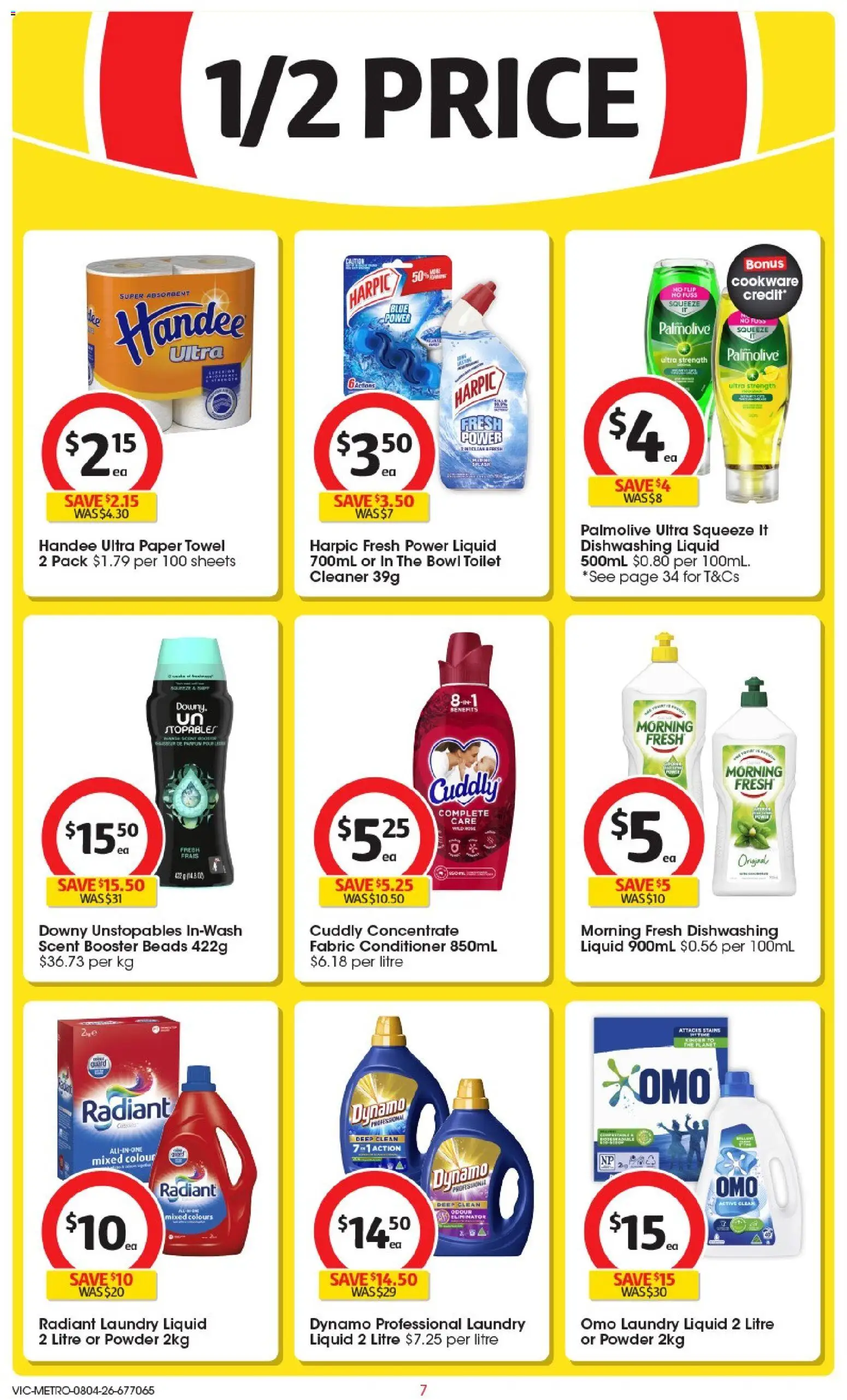 Coles catalogue - valid from 08.04.2026 | Page: 7 | Products: Toilet, Powder, Conditioner, Cookware