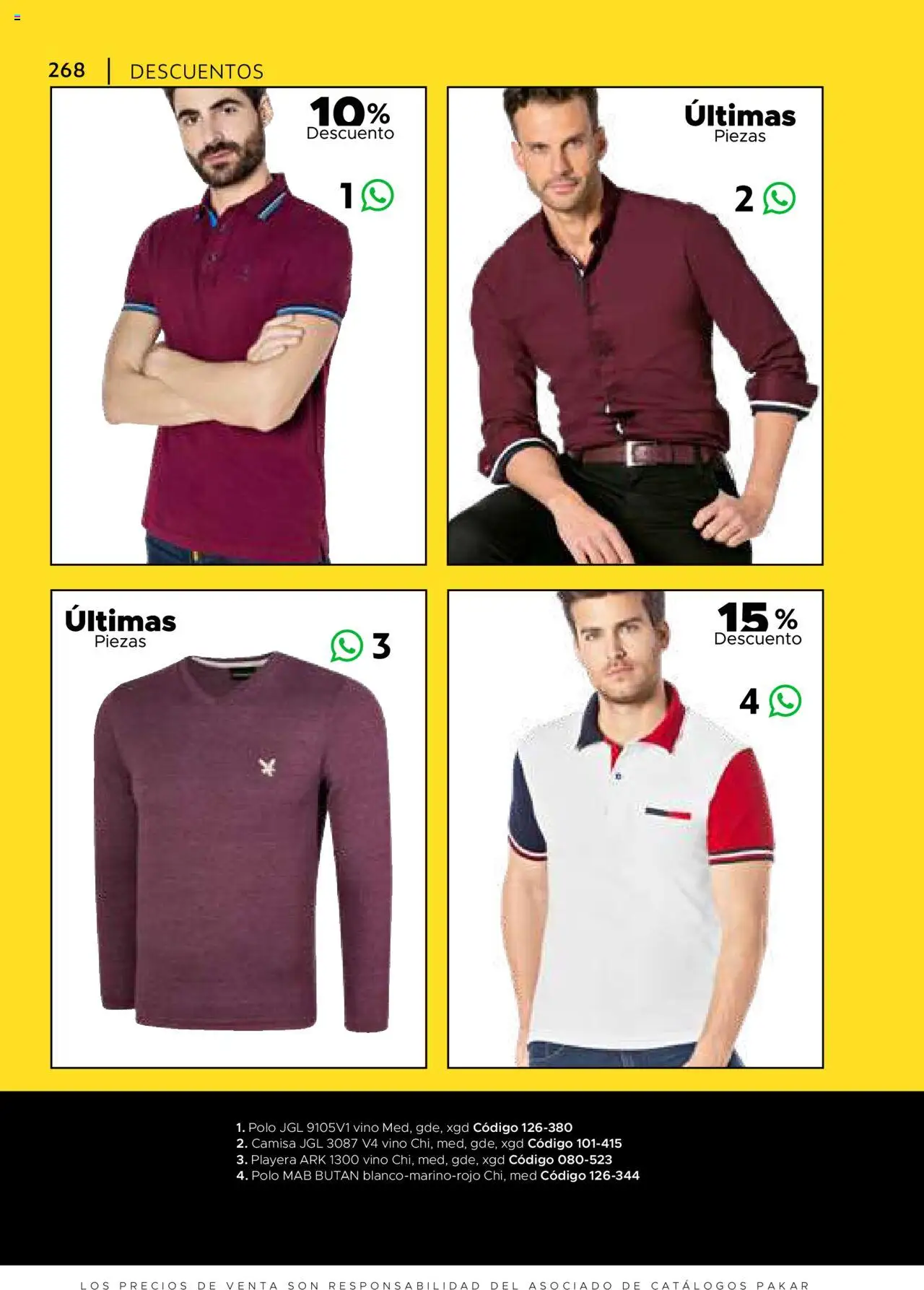 Nuevas ofertas de SC Pakar válidas en toda la República Mexicana desde el 24.07.2025. ¡Encuentra las mejores ofertas en SC Pakar Catálogo Ropa y Accesorios! | Página: 268 | Productos: Camisa, Playera, Vino