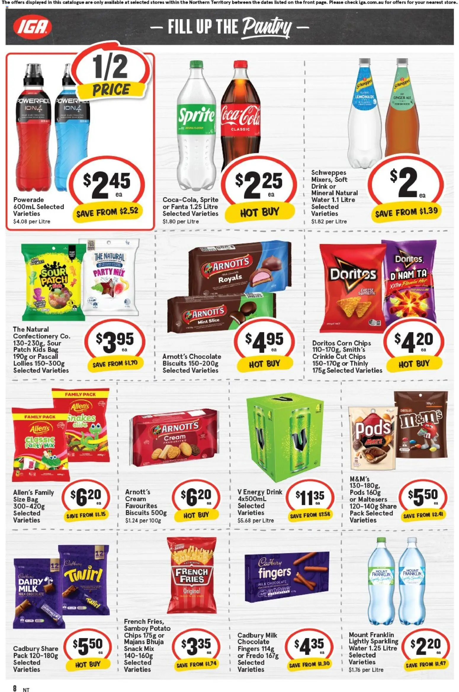IGA catalogue - valid from 05.11.2025 | Page: 8 | Products: Energy drink, Coca Cola, Cream, Water