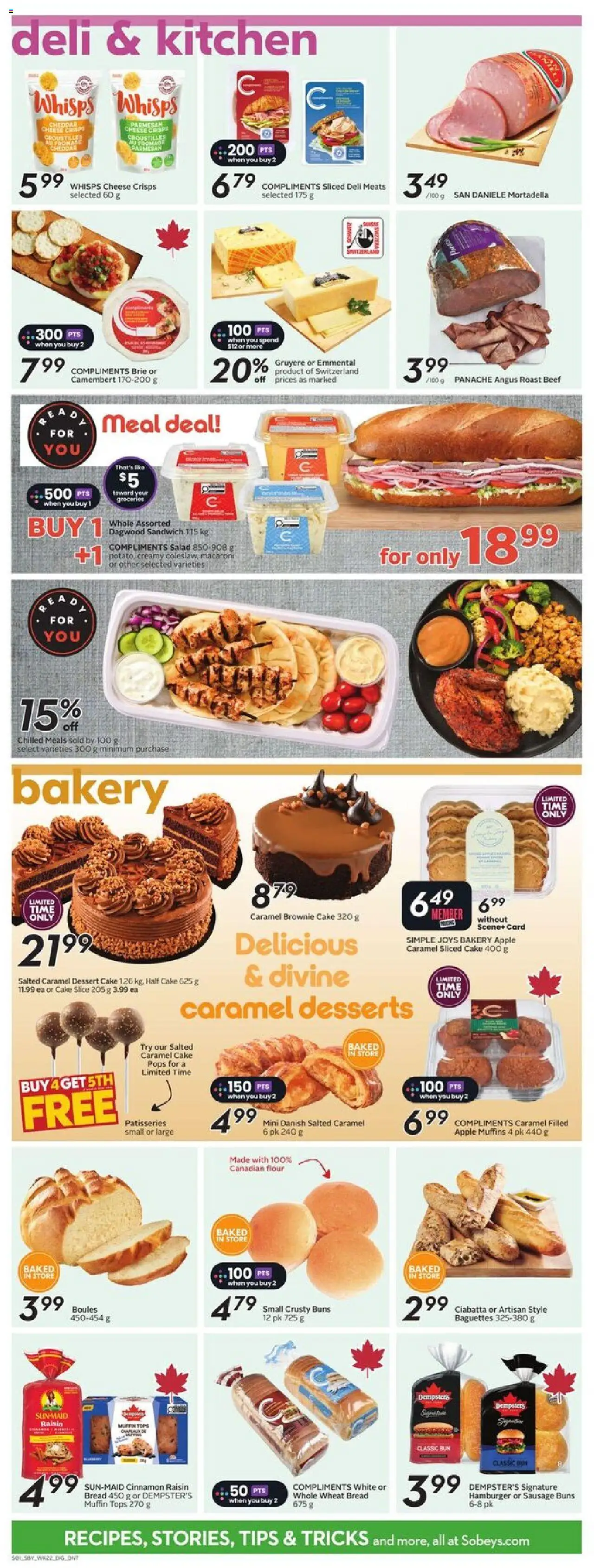 Sobeys flyer valid from 25.09.2025 | Page: 10 | Products: Salad, Bakery, Cheese, Bread