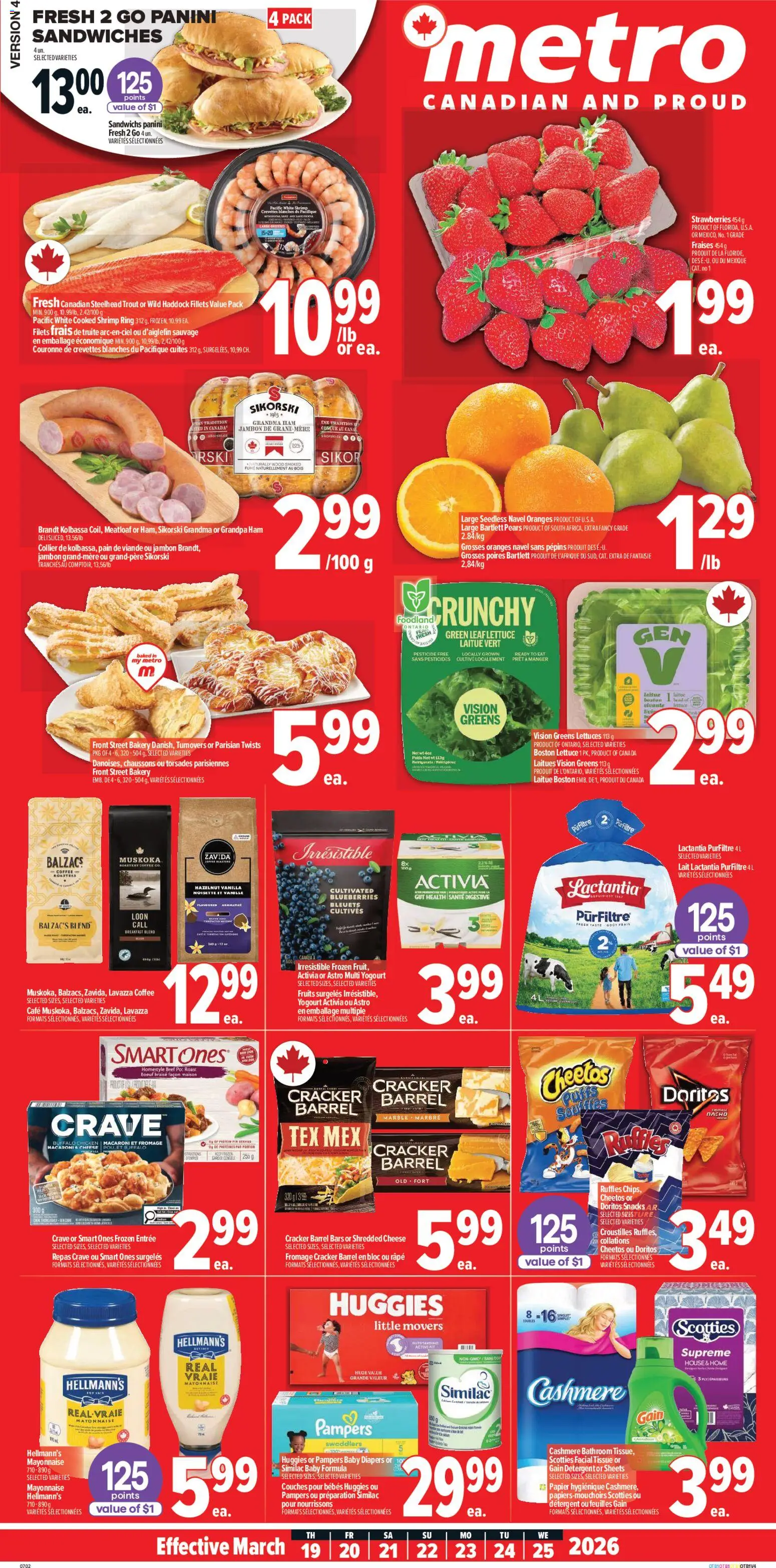 Metro flyer valid from 19.03.2026 | Page: 2 | Products: Bakery, Detergent, Cheese, Coffee