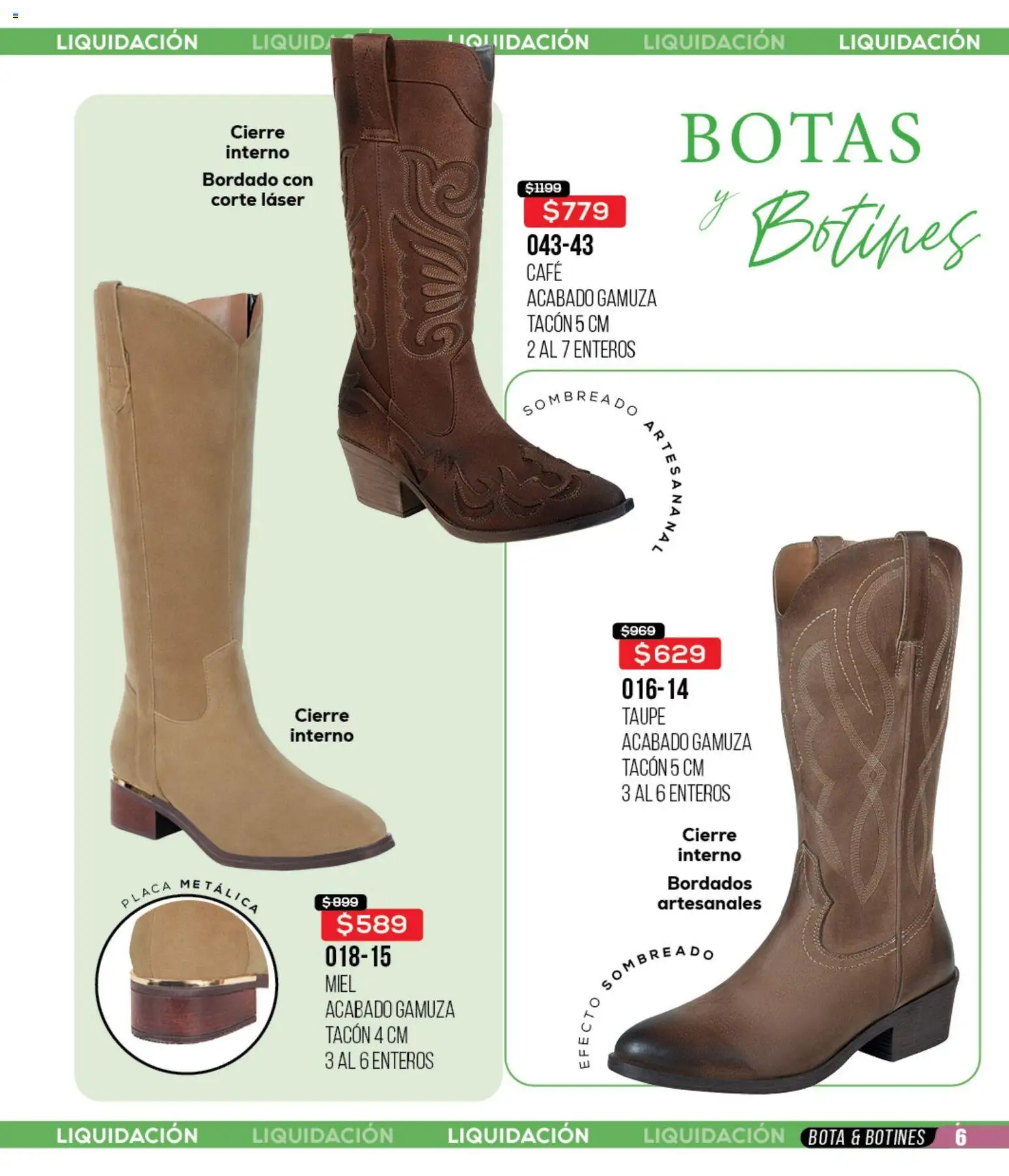 Nuevas ofertas de Cklass válidas en toda la República Mexicana desde el 18.03.2026. ¡Encuentra las mejores ofertas en Cklass catálogo Liquidación total calzado! | Página: 7 | Productos: Botas, Café, Gamuza, Botines