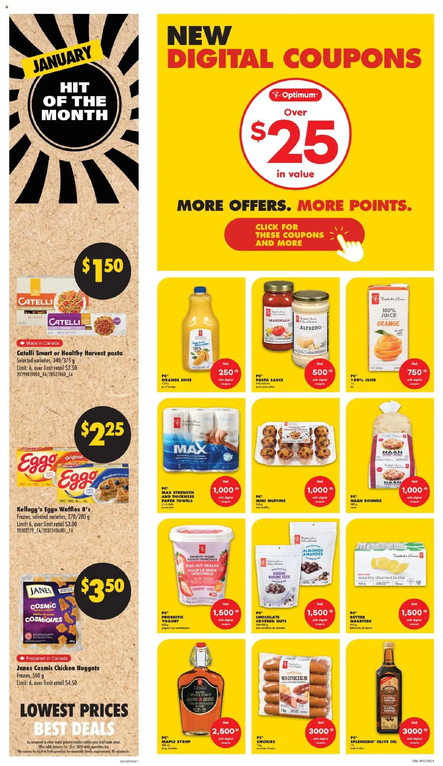No Frills flyer valid from 08.01.2026 | Page: 5 | Products: PC, Oil, Chocolate, Chicken