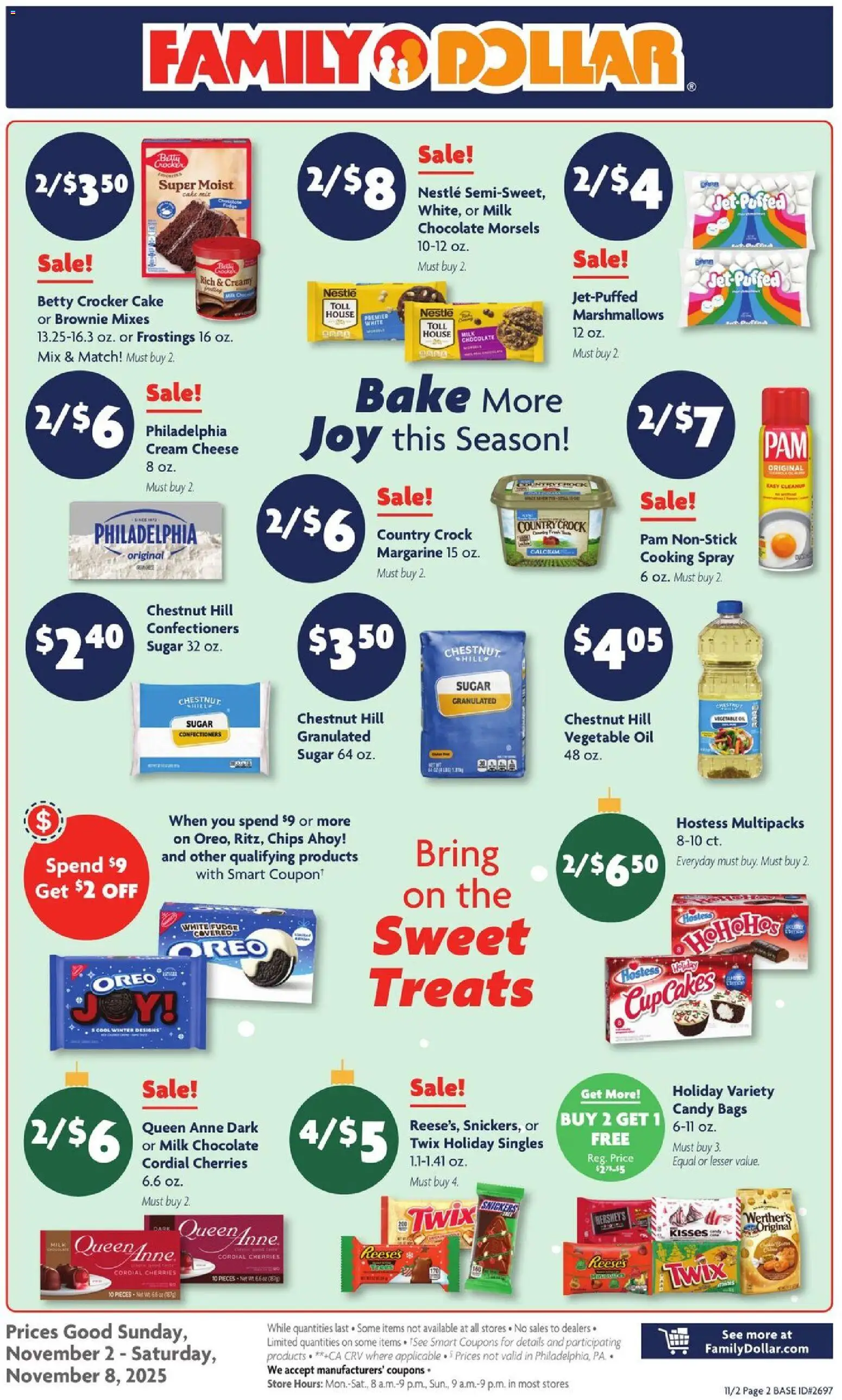 Family Dollar Weekly Ad - valid from 02.11.2025 | Page: 2 | Products: Milk, Chips, Cream, Sugar
