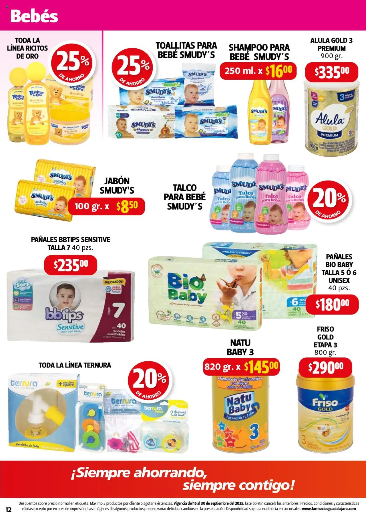 Nuevas ofertas de Farmacia Guadalajara válidas en toda la República Mexicana desde el 15.09.2025. ¡Encuentra las mejores ofertas en Farmacia Guadalajara - Catálogo! | Página: 12 | Productos: Pañales, Sobre, Jabón