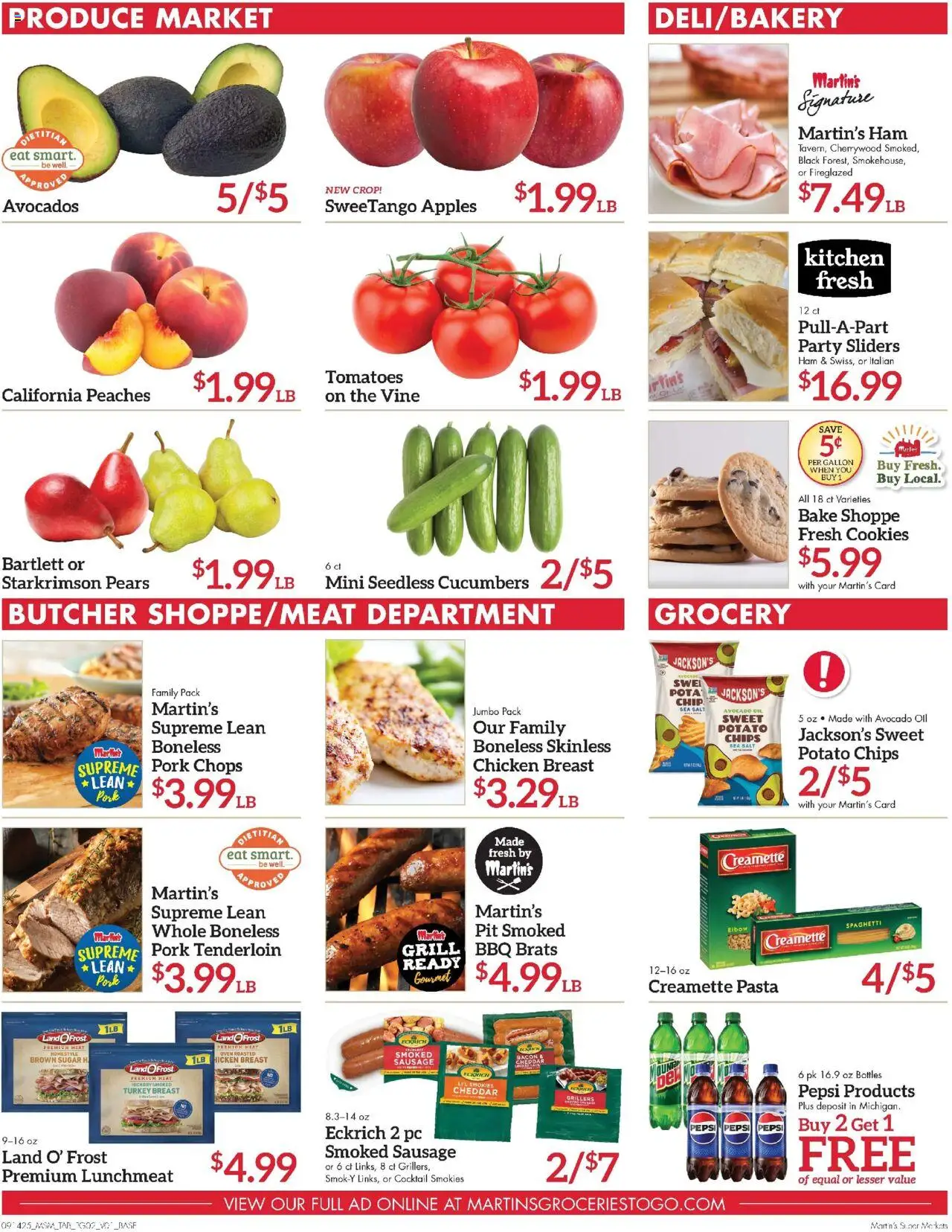 Martin’s Weekly Ad - valid from 14.09.2025 | Page: 2 | Products: Peaches, Pork, Apples, Salt