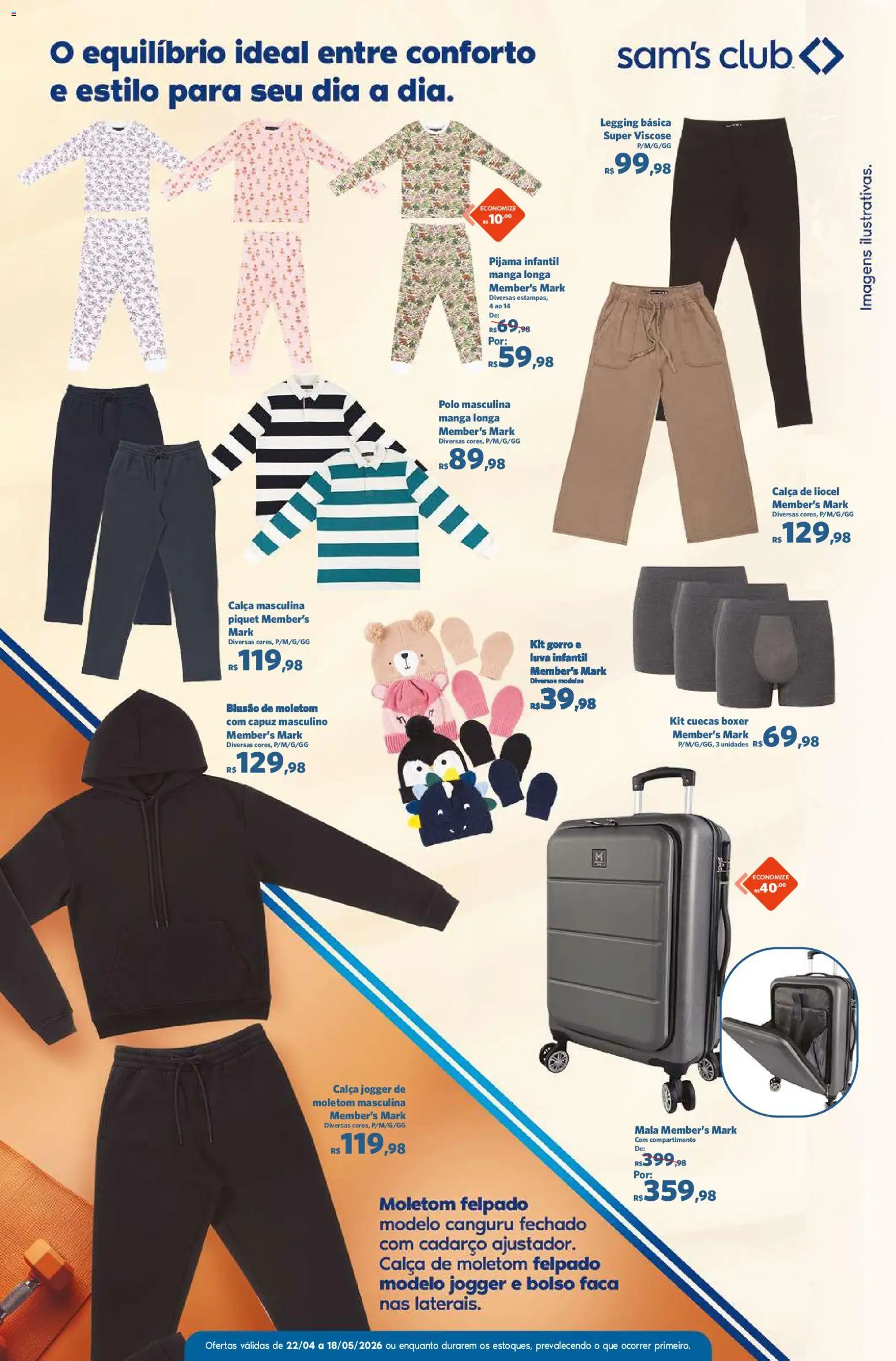 Sam's Club Folheto - válido de 22.04.2026 | Página: 15 | Produtos: Faca, Gorro, Calça, Cuecas