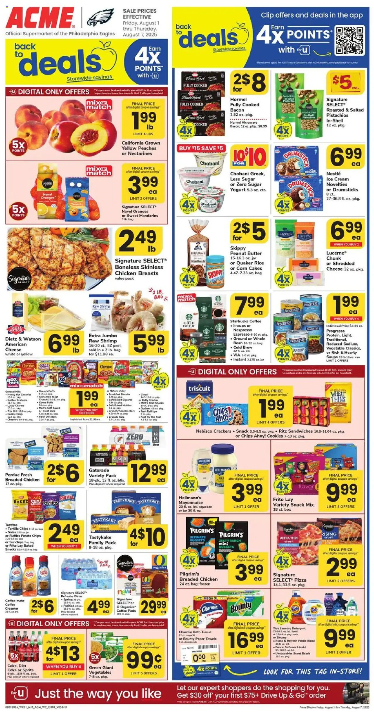 Acme Weekly Ad - NJ - valid from 01.08.2025 | Page: 1 | Products: Coffee, Detergent, Mayonnaise, Sugar