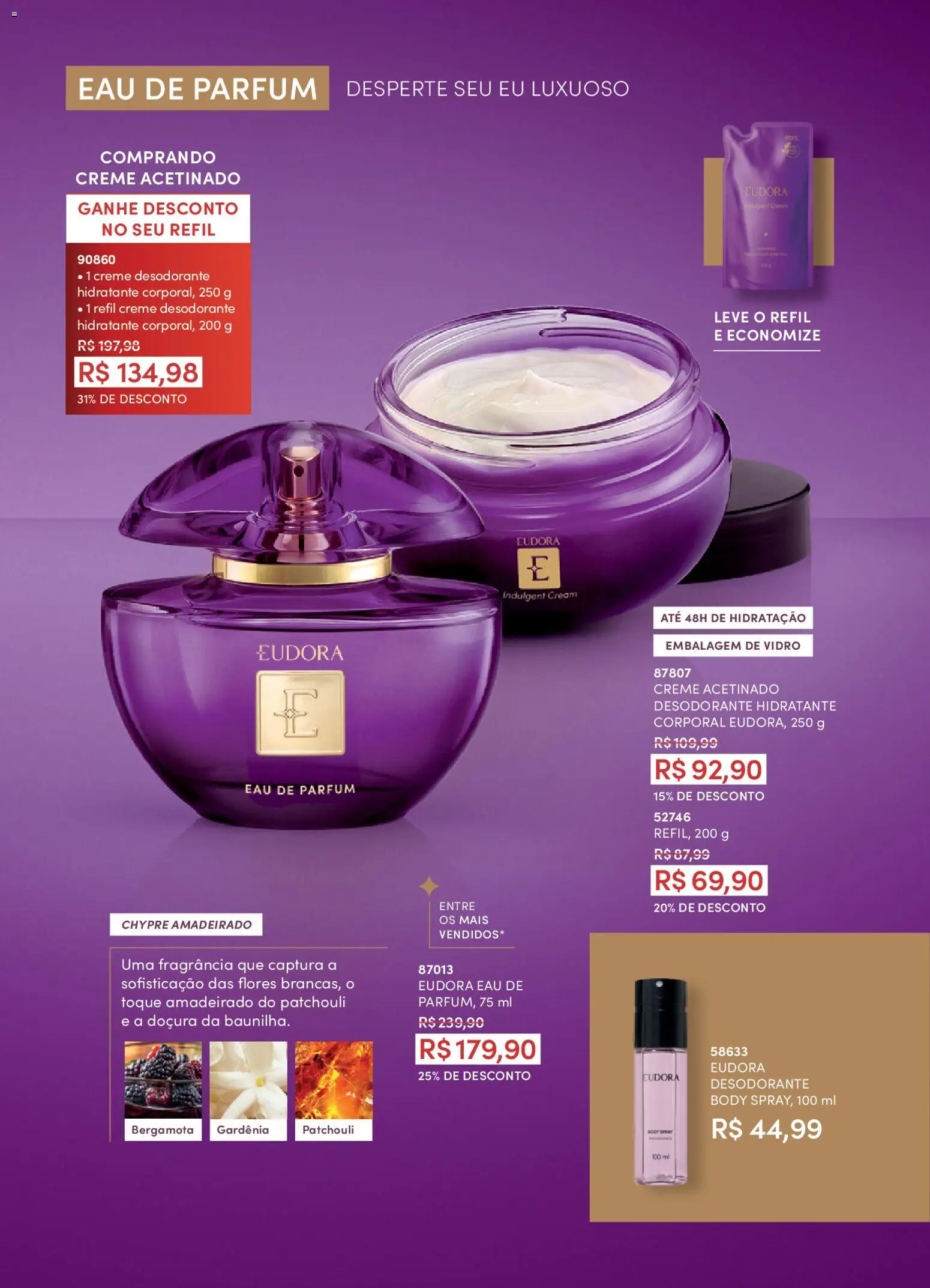 Eudora Folheto - válido de 26.01.2026 | Página: 82 | Produtos: Fragrância, Desodorante, Flores, Creme