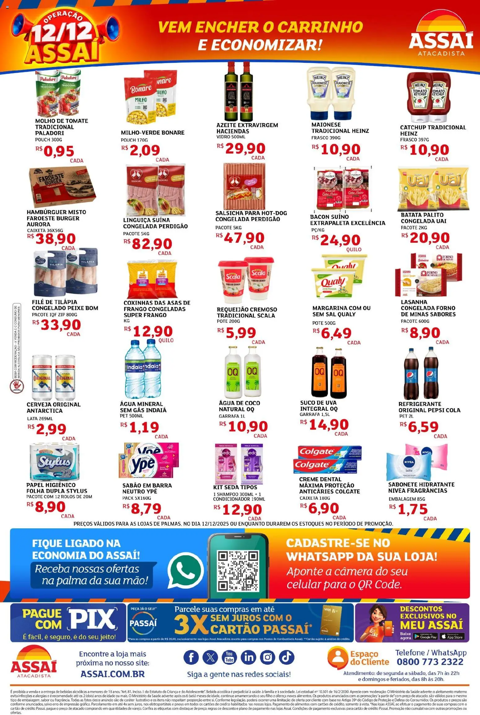 Assaí Atacadista Folheto - válido de 12.12.2025 | Página: 2 | Produtos: Molho de tomate, Cerveja, Telefone, Margarina