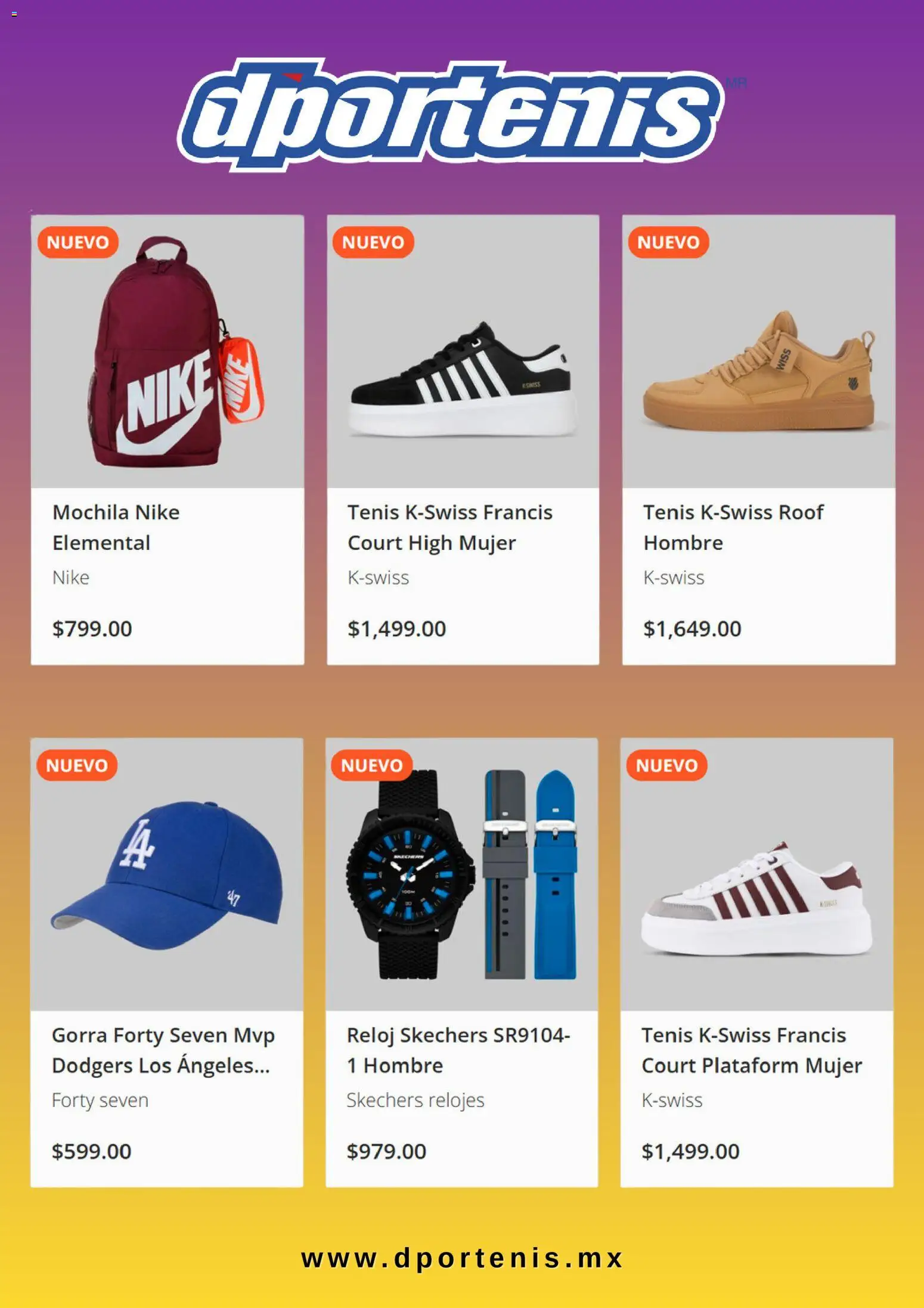 Nuevas ofertas de Dportenis válidas en toda la República Mexicana desde el 08.01.2026. ¡Encuentra las mejores ofertas en Dportenis catálogo! | Página: 6 | Productos: Tenis, Gorra, Mochila, Reloj