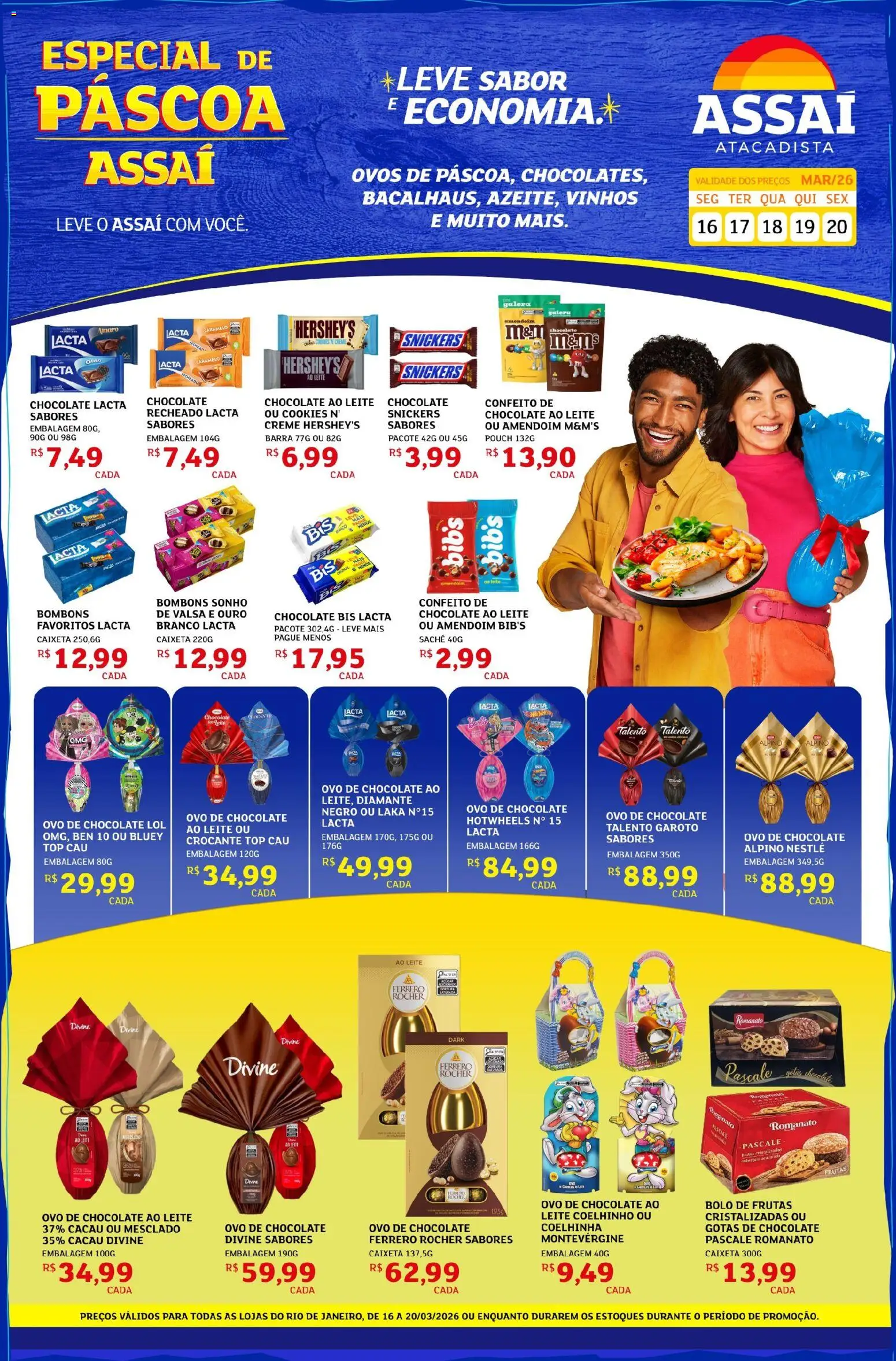 Assaí Atacadista Folheto - válido de 16.03.2026 | Página: 1 | Produtos: Leite, Ovos, Bolo, Creme